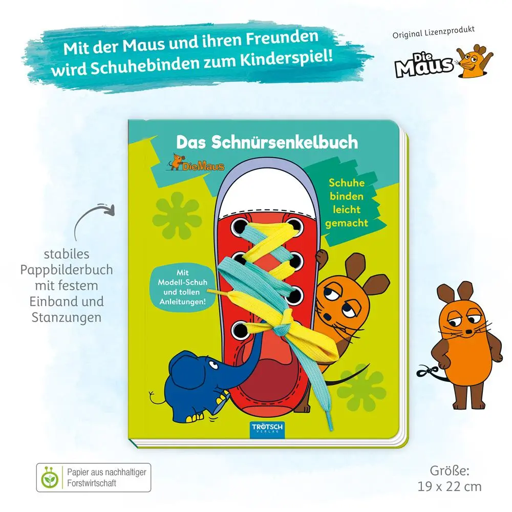 Bild: 9783965523524 | Trötsch die Maus Das Schnürsenkelbuch Pappenbuch | Co.KG | Buch | 2020