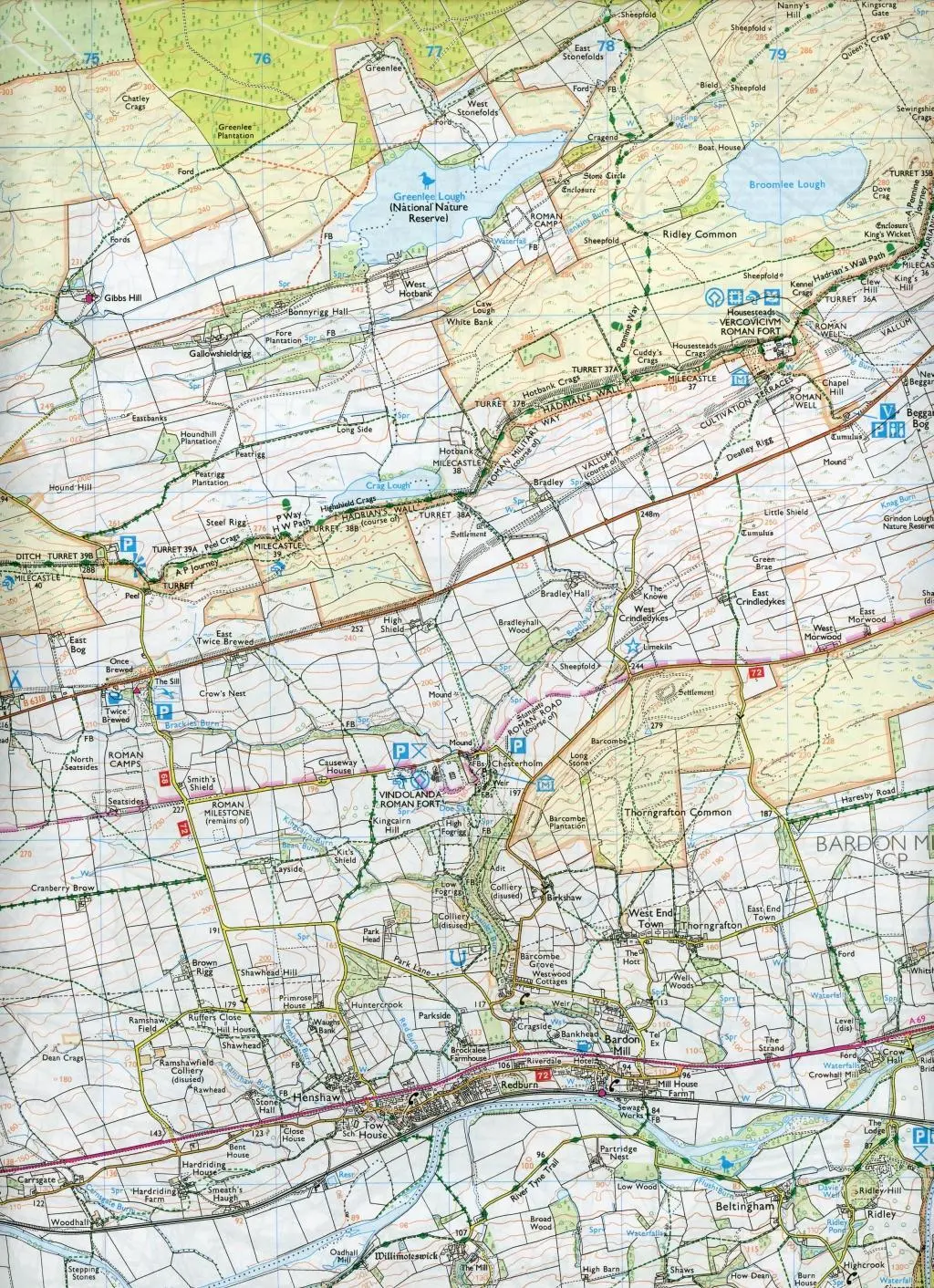 Bild: 9780319263624 | Hadrian's Wall | Haltwhistle &amp; Hexham | (Land-)Karte | OS Explorer