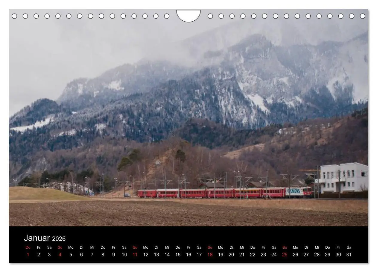 Bild: 9783516043624 | Mit der Bahn durch die Alpen (Wandkalender 2026 DIN A4 quer),...