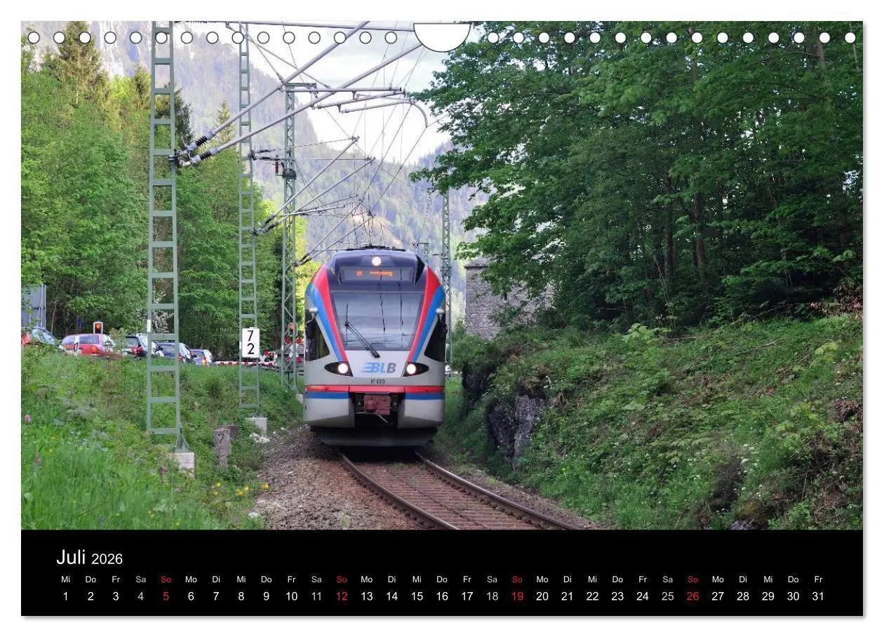 Bild: 9783516043624 | Mit der Bahn durch die Alpen (Wandkalender 2026 DIN A4 quer),...