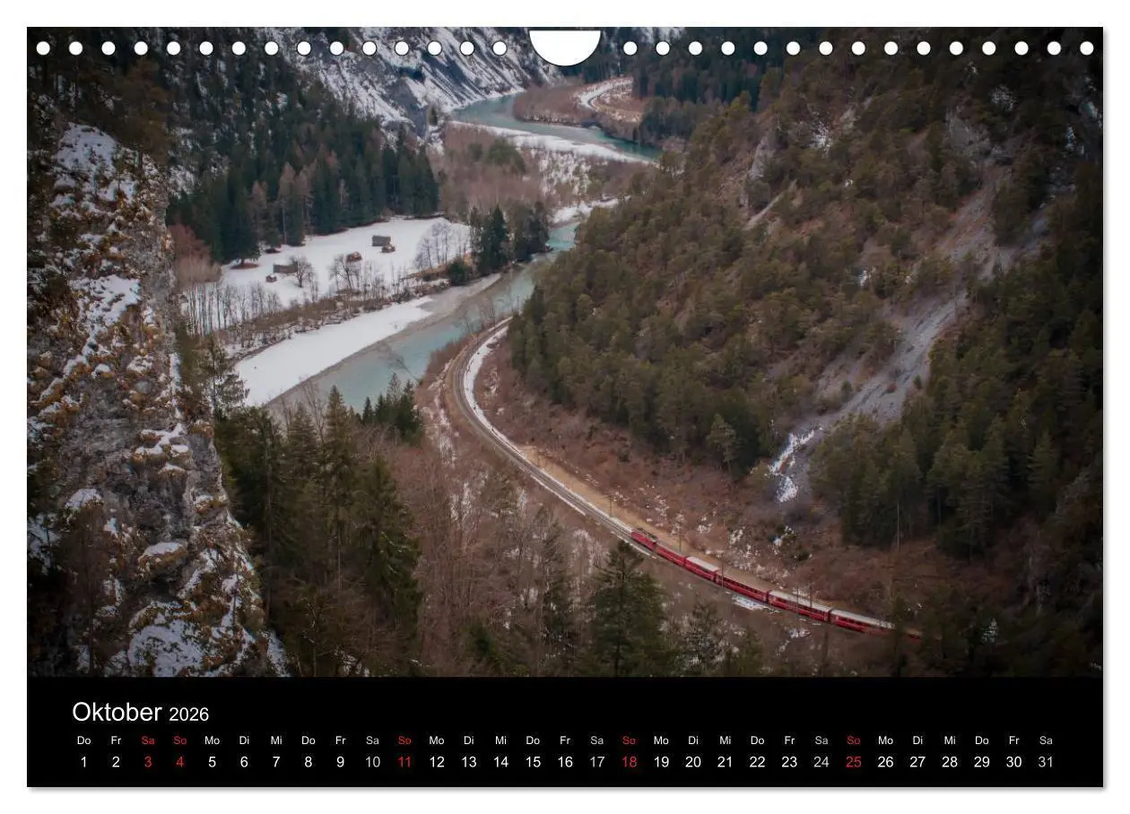 Bild: 9783516043624 | Mit der Bahn durch die Alpen (Wandkalender 2026 DIN A4 quer),...