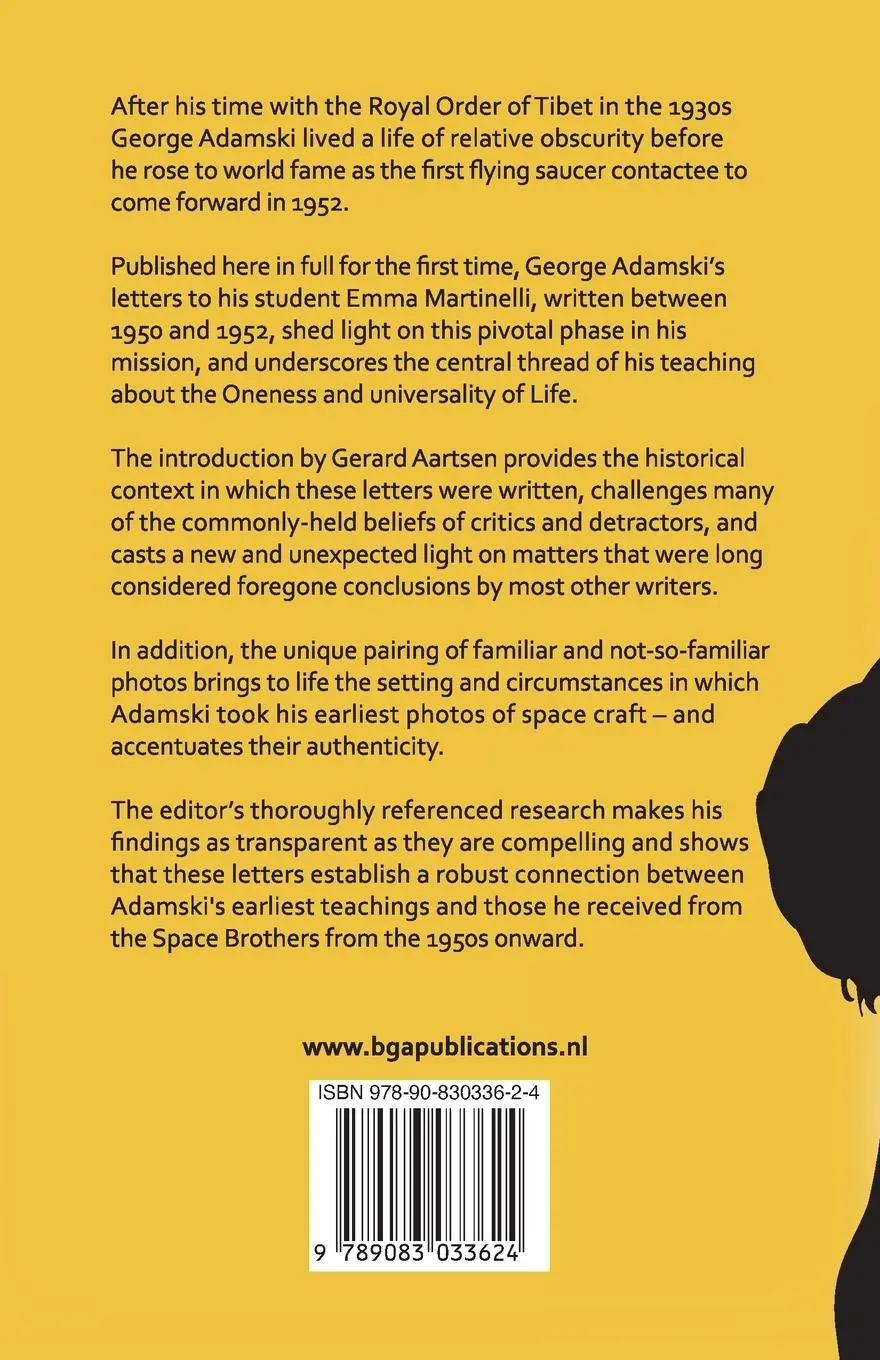 Rückseite: 9789083033624 | George Adamski - Letters to Emma Martinelli | George Adamski (u. a.)