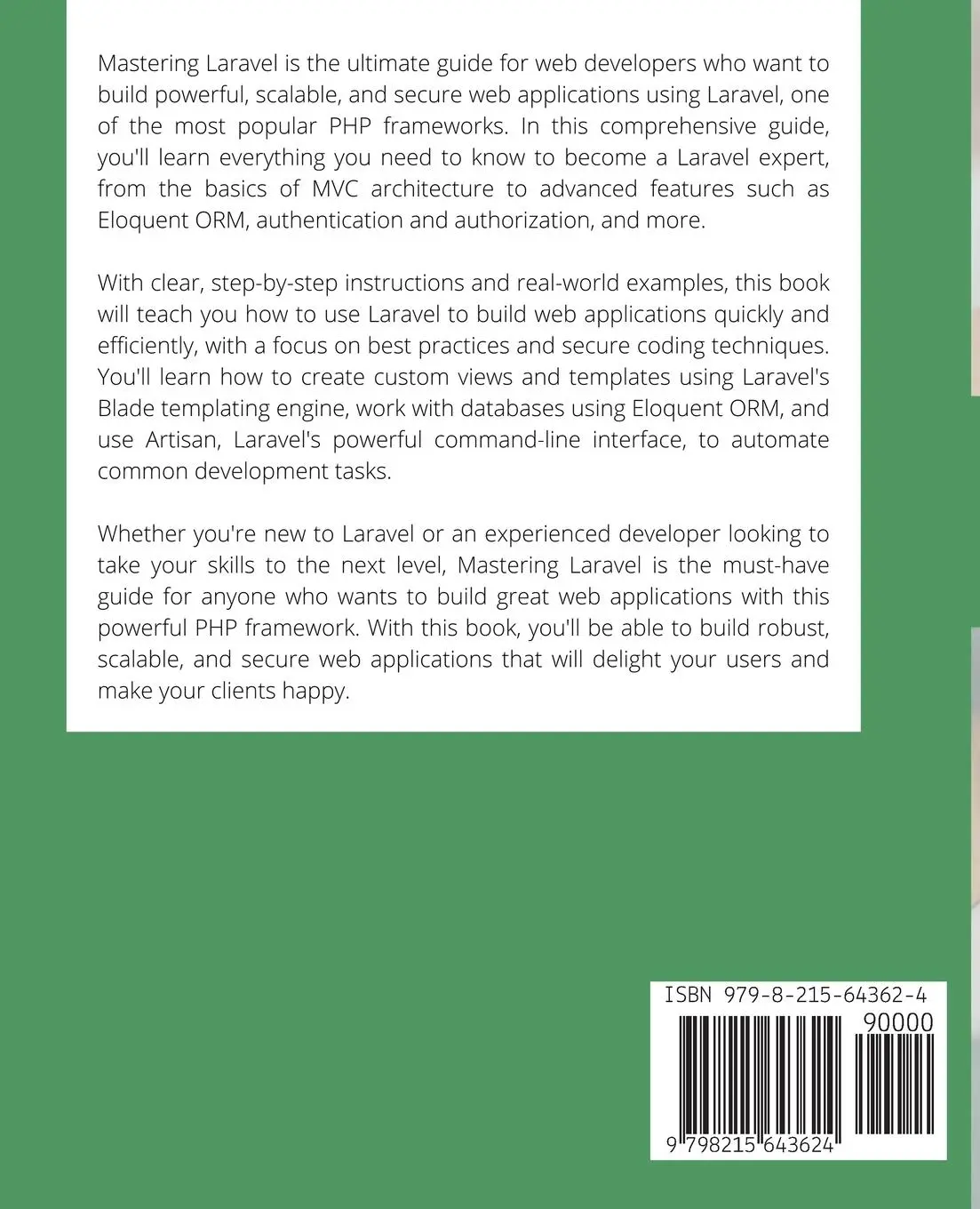 Rückseite: 9798215643624 | Mastering Laravel | A. Scholtens | Taschenbuch | Englisch | 2023