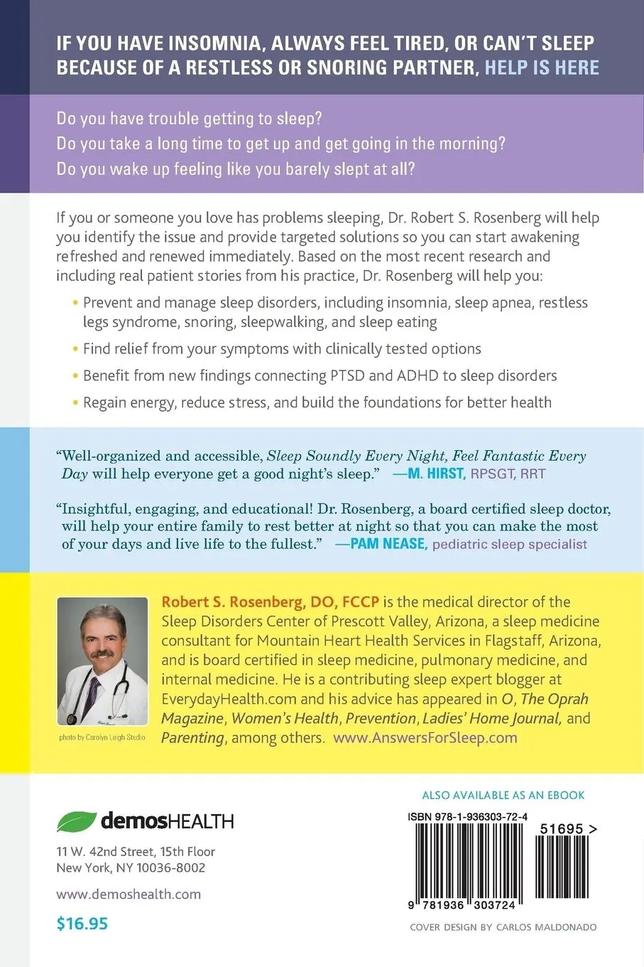 Rückseite: 9781936303724 | Sleep Soundly Every Night, Feel Fantastic Every Day | Robert Rosenberg