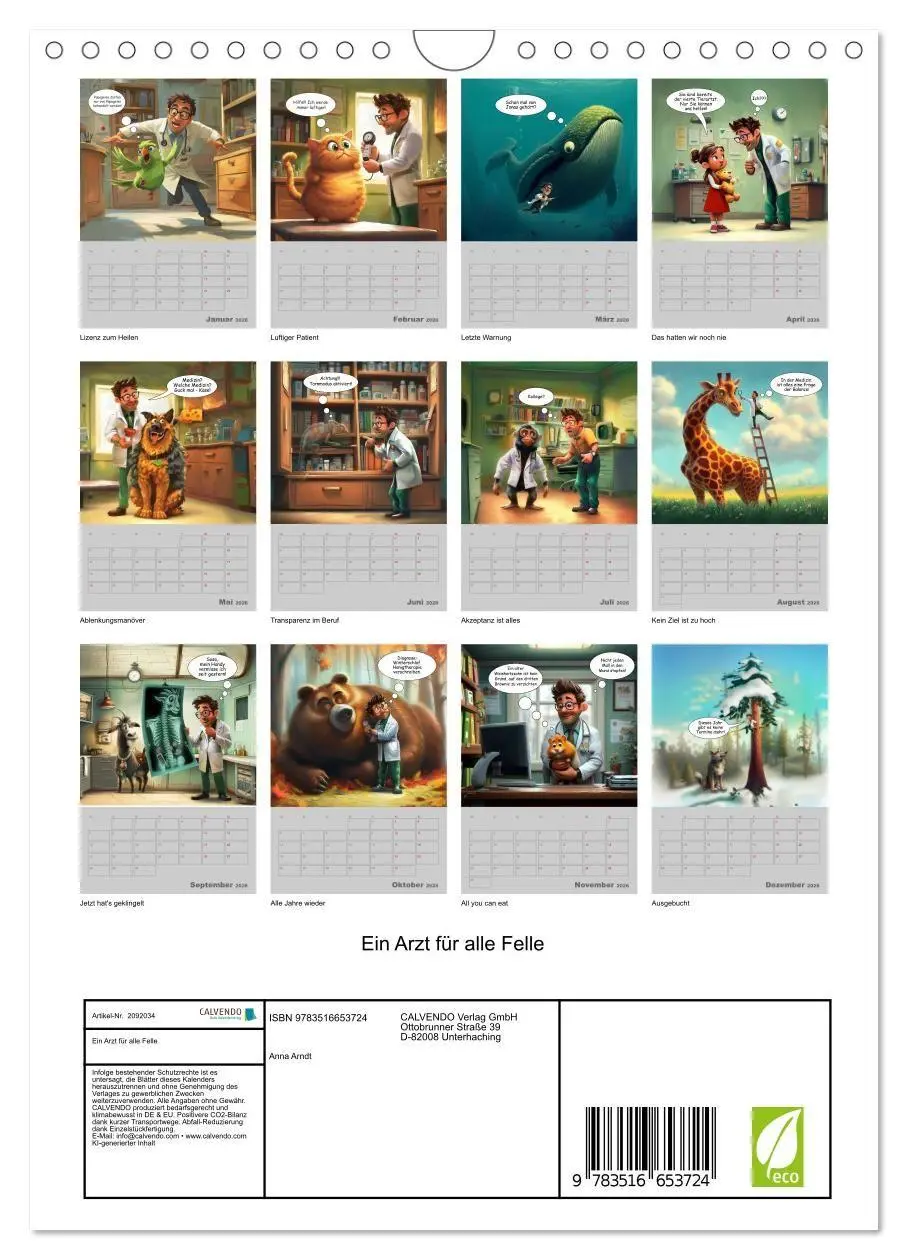 Bild: 9783516653724 | Ein Arzt für alle Felle (Wandkalender 2026 DIN A4 hoch), CALVENDO...