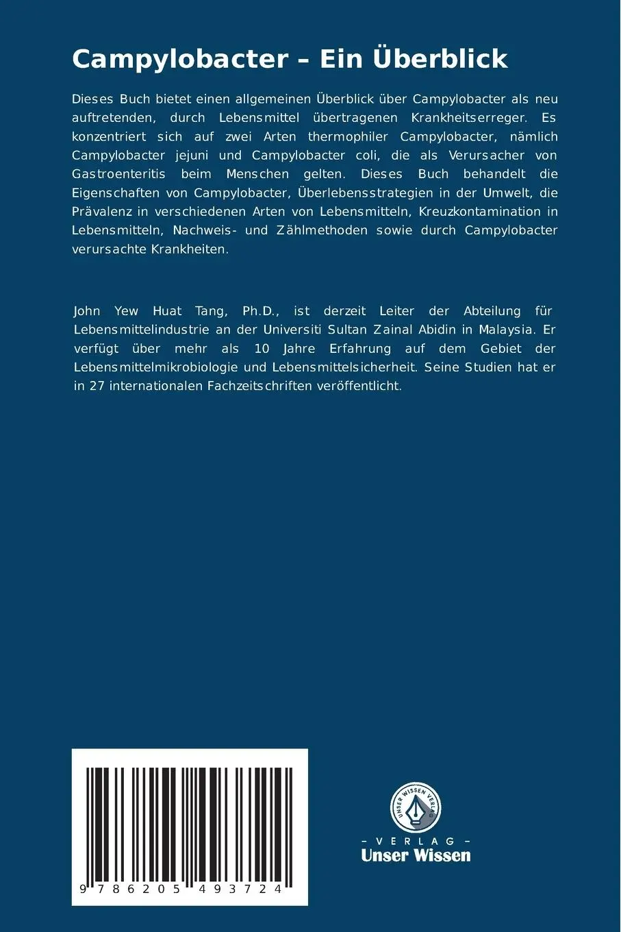 Rückseite: 9786205493724 | Campylobacter - Ein Überblick | John Yew Huat Tang | Taschenbuch