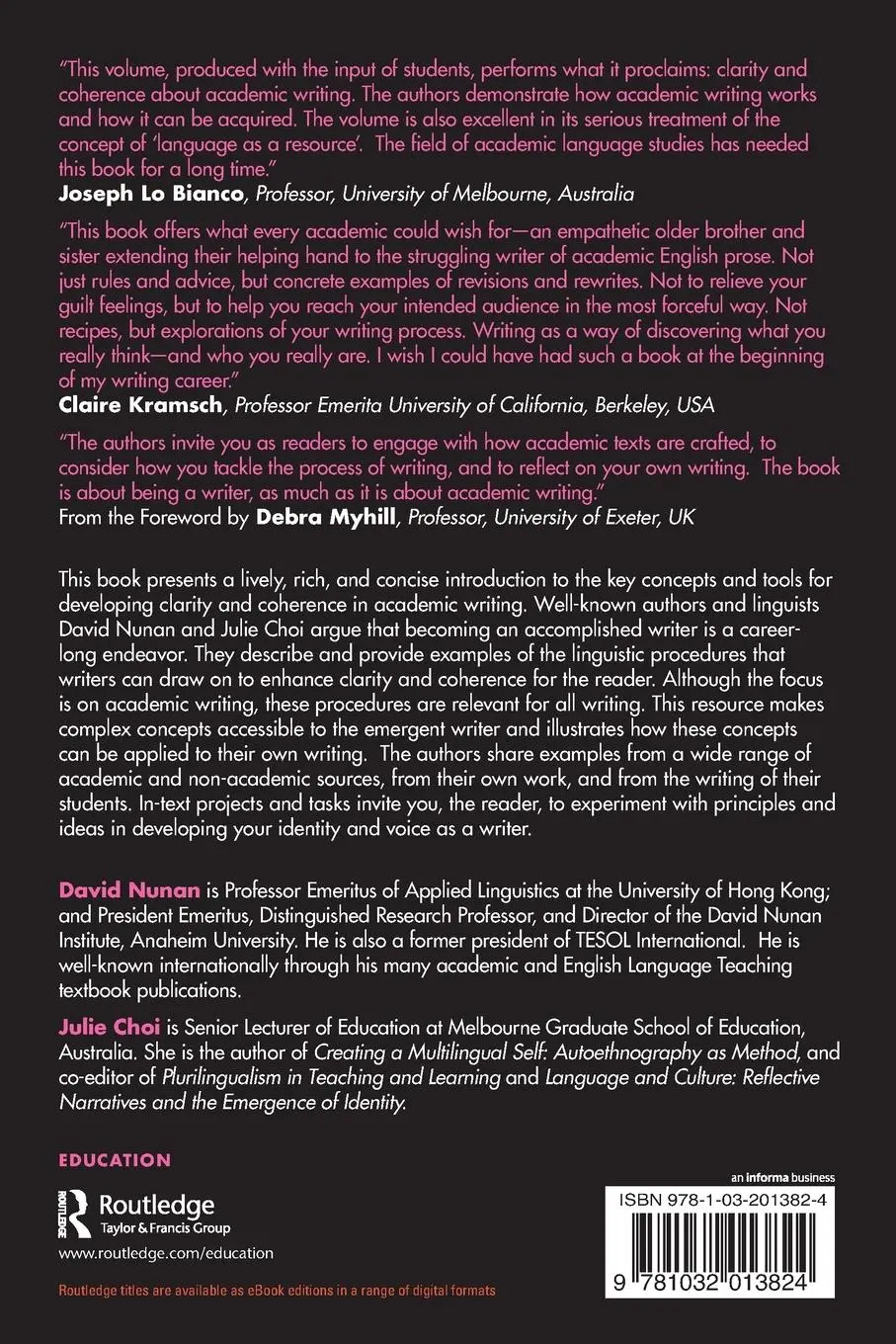 Rückseite: 9781032013824 | Clarity and Coherence in Academic Writing | David Nunan (u. a.) | Buch