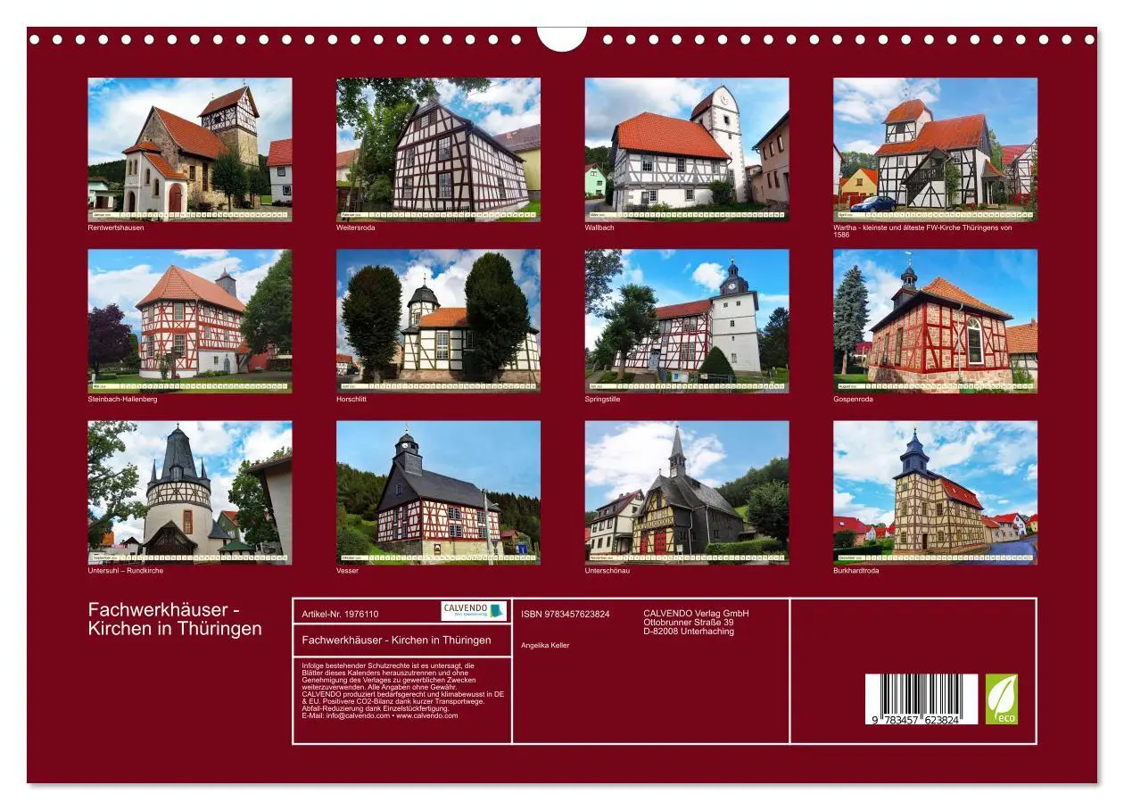 Bild: 9783457623824 | Fachwerkhäuser - Kirchen in Thüringen (Wandkalender 2026 DIN A3...