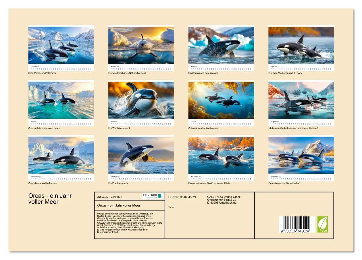 Bild: 9783516643824 | Orcas - ein Jahr voller Meer (Wandkalender 2026 DIN A3 quer),...