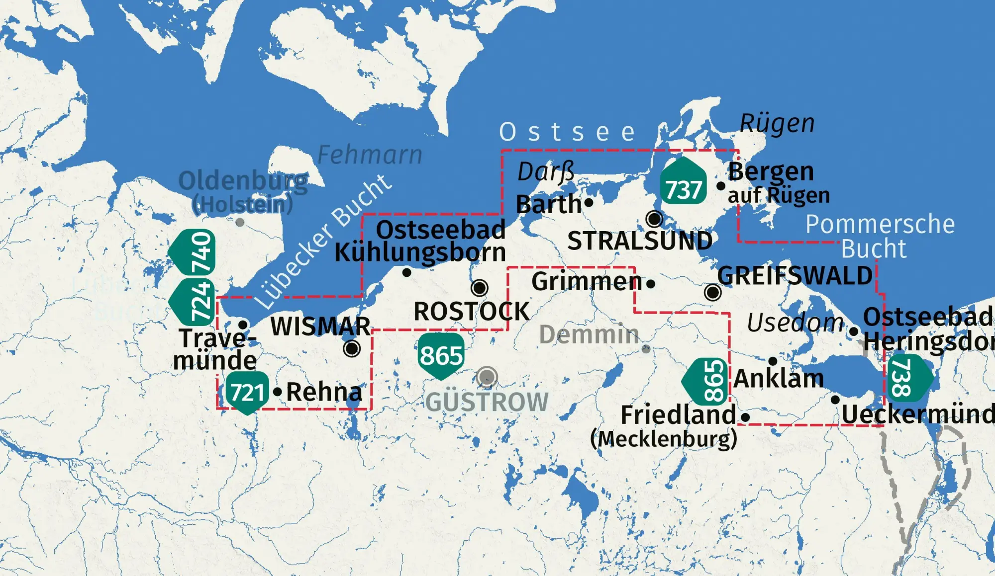 Bild: 9783991543824 | KOMPASS Wanderkarten-Set 739 Ostseeküste, von Wismar bis Usedom (3...