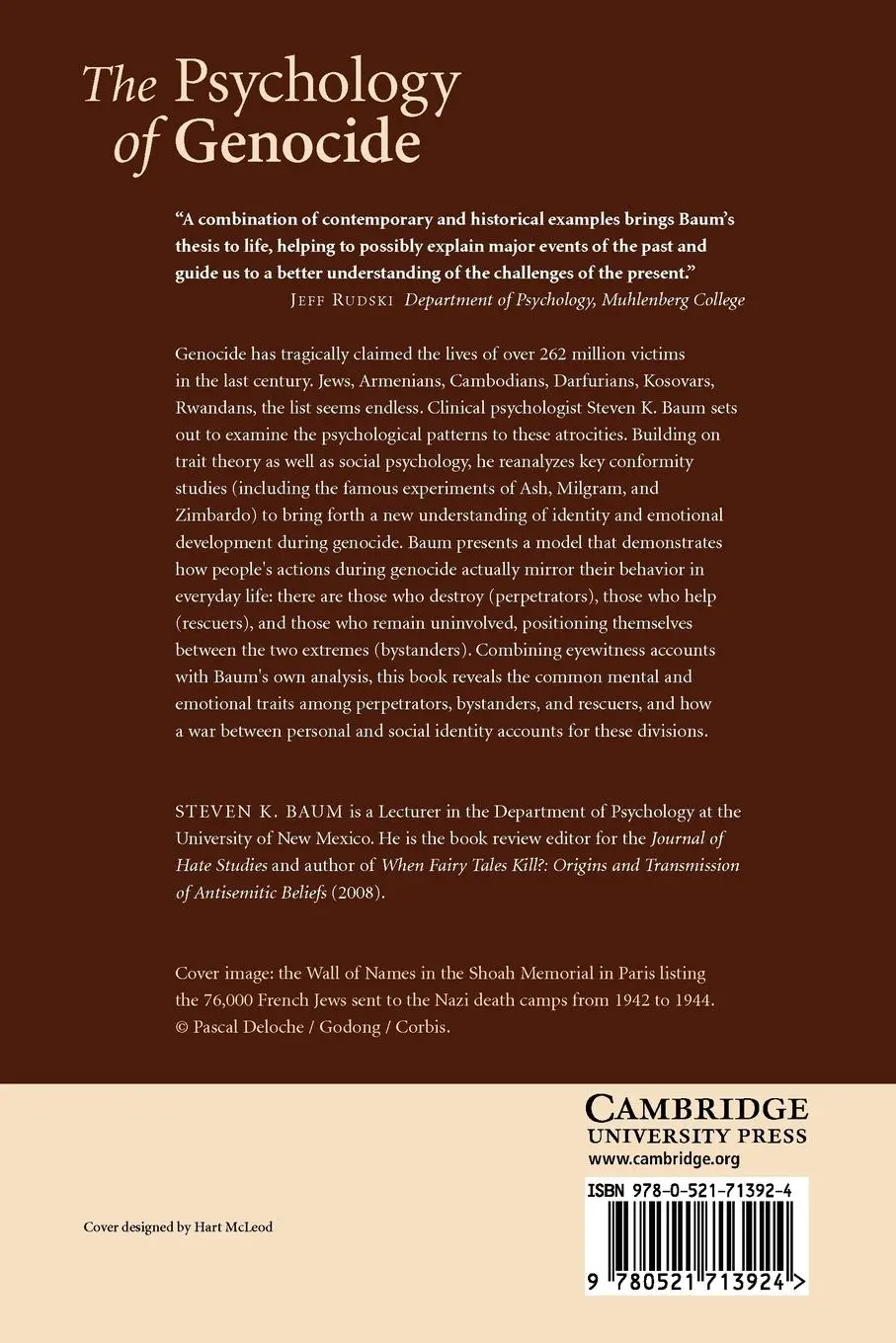 Rückseite: 9780521713924 | The Psychology of Genocide | Perpetrators, Bystanders, and Rescuers