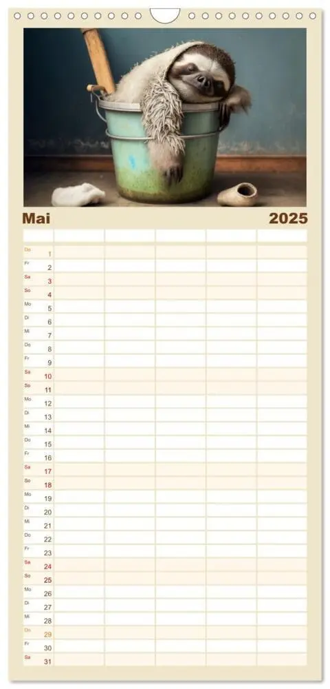 Bild: 9783457093924 | Familienplaner 2025 - Der Kalender für echte Faultiere mit 5...