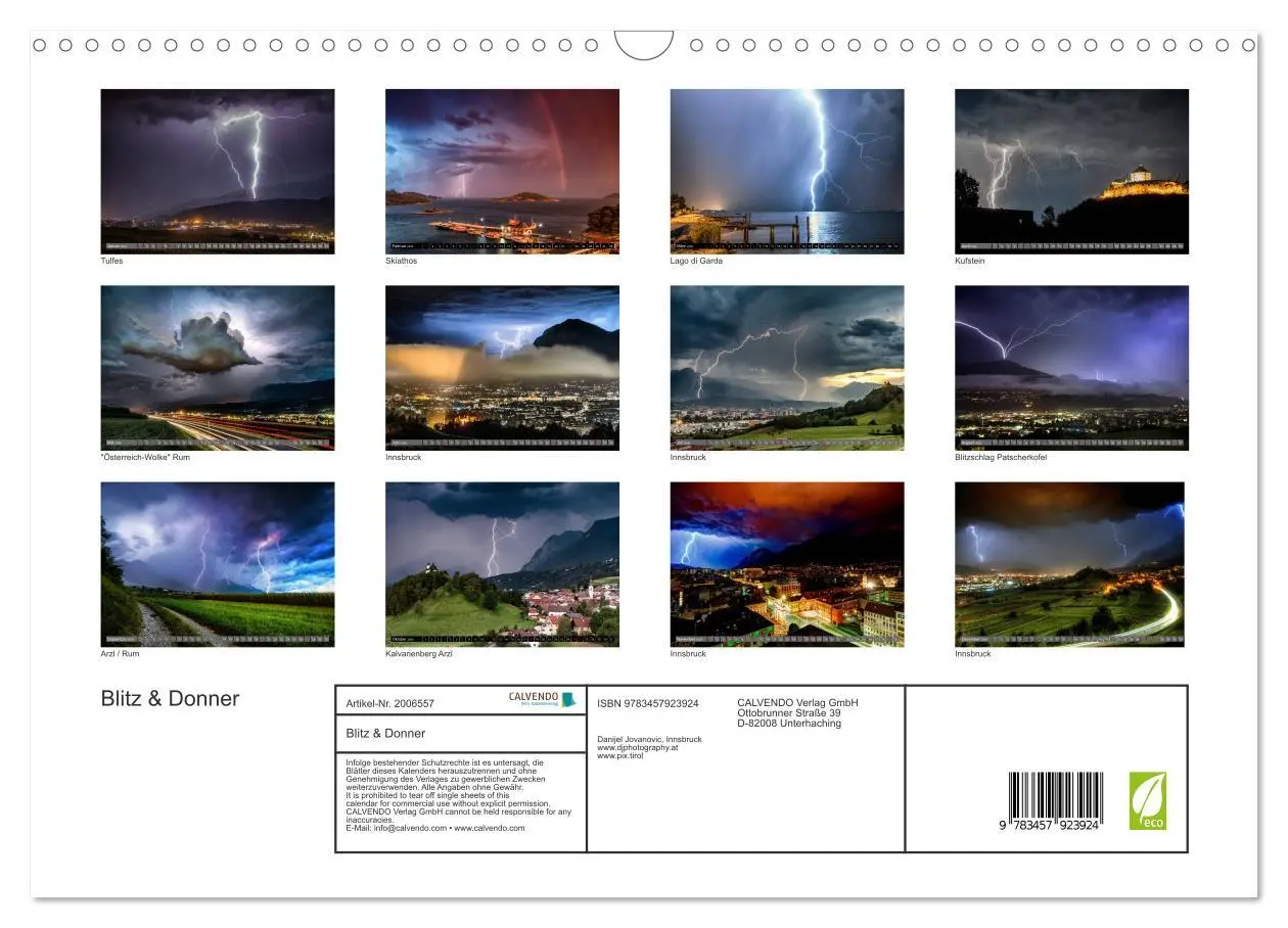 Bild: 9783457923924 | Blitz &amp; Donner (Wandkalender 2026 DIN A3 quer), CALVENDO...
