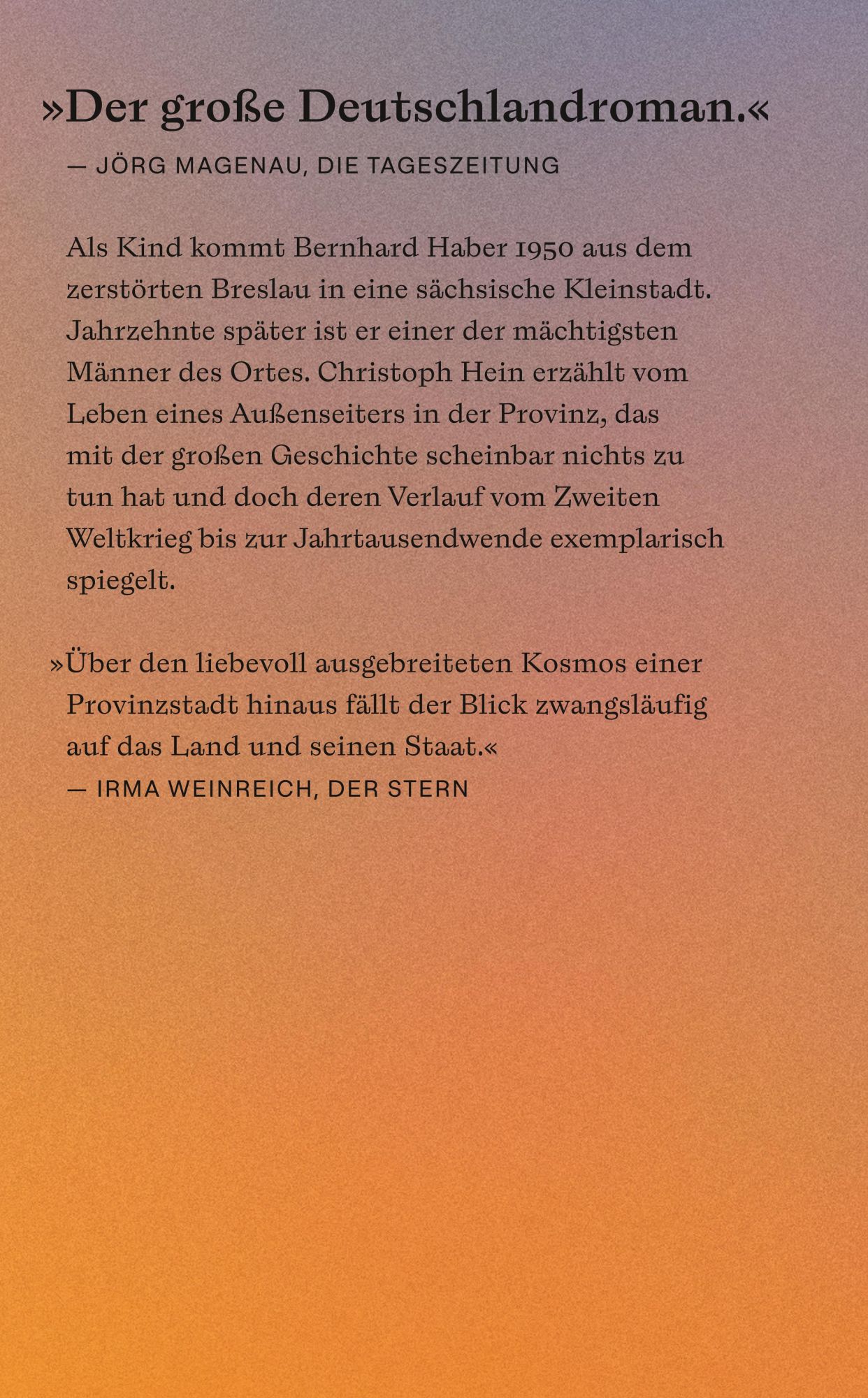 Rückseite: 9783518473924 | Landnahme | Christoph Hein | Taschenbuch | 382 S. | Deutsch | 2024