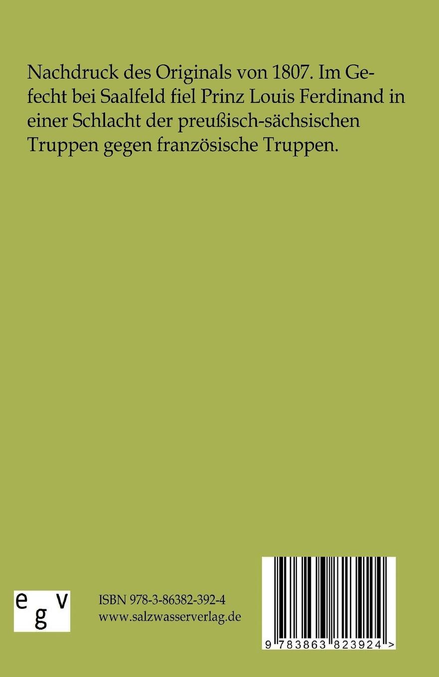 Rückseite: 9783863823924 | Das Gefecht bei Saalfeld an der Saale | Salzwasser-Verlag Gmbh | Buch