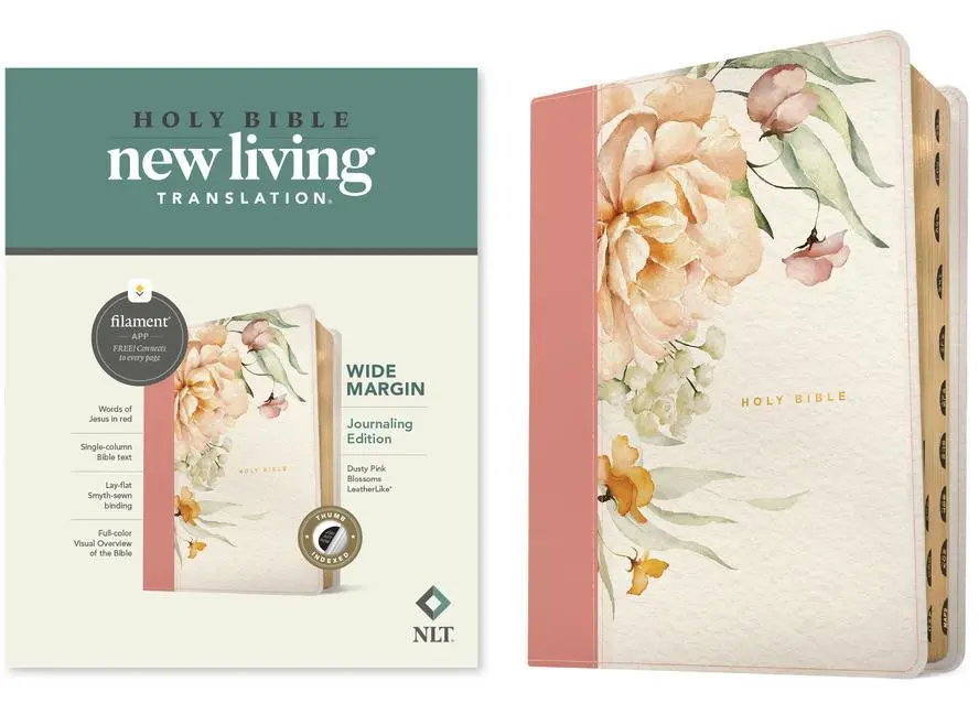 Cover: 9781496484024 | NLT Wide Margin Bible, Filament Enabled (Leatherlike, Dusty Pink...