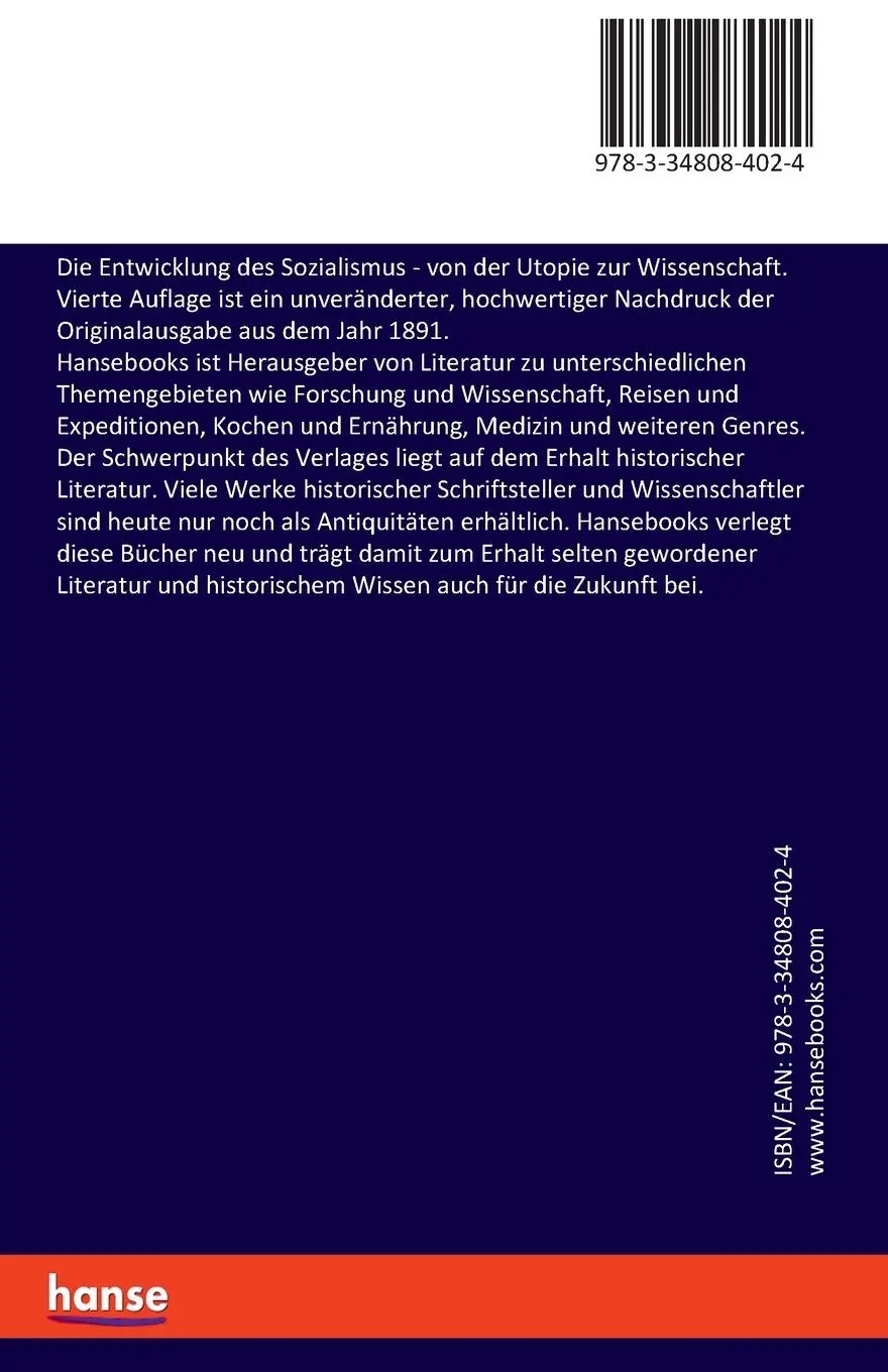 Rückseite: 9783348084024 | Die Entwicklung des Sozialismus | Friedrich Engels | Taschenbuch