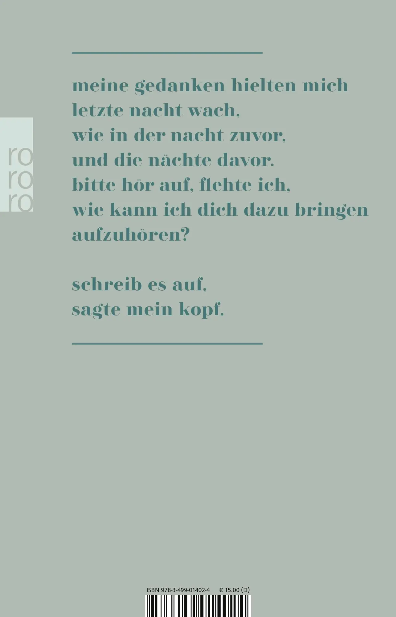 Rückseite: 9783499014024 | The Sadness Book | Elias Baar | Taschenbuch | 192 S. | Deutsch | 2023