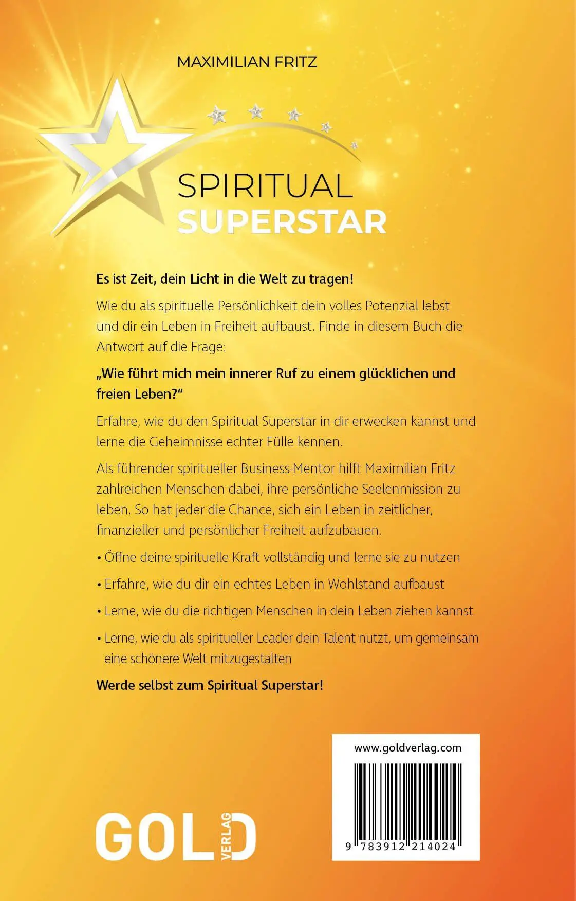 Rückseite: 9783912214024 | SPIRITUAL SUPERSTAR | Maximilian Fritz | Buch | Deutsch | 2026