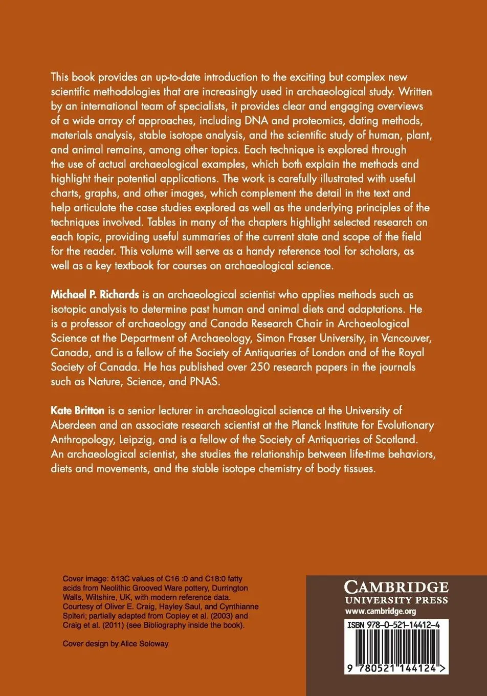 Rückseite: 9780521144124 | Archaeological Science | Michael Richards (u. a.) | Taschenbuch | 2020