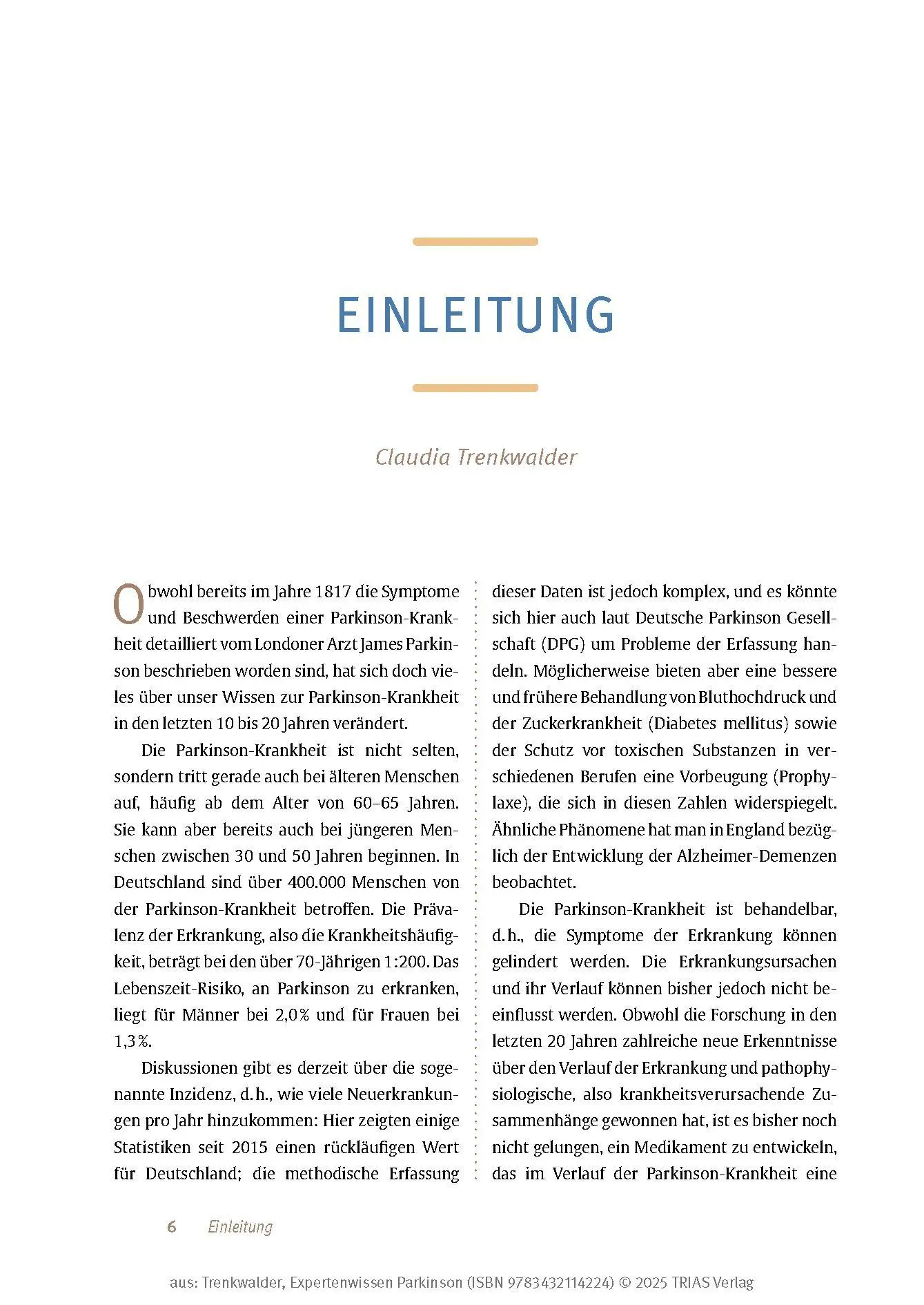 Bild: 9783432114224 | Expertenwissen: Parkinson | Claudia Trenkwalder | Taschenbuch | 208 S.