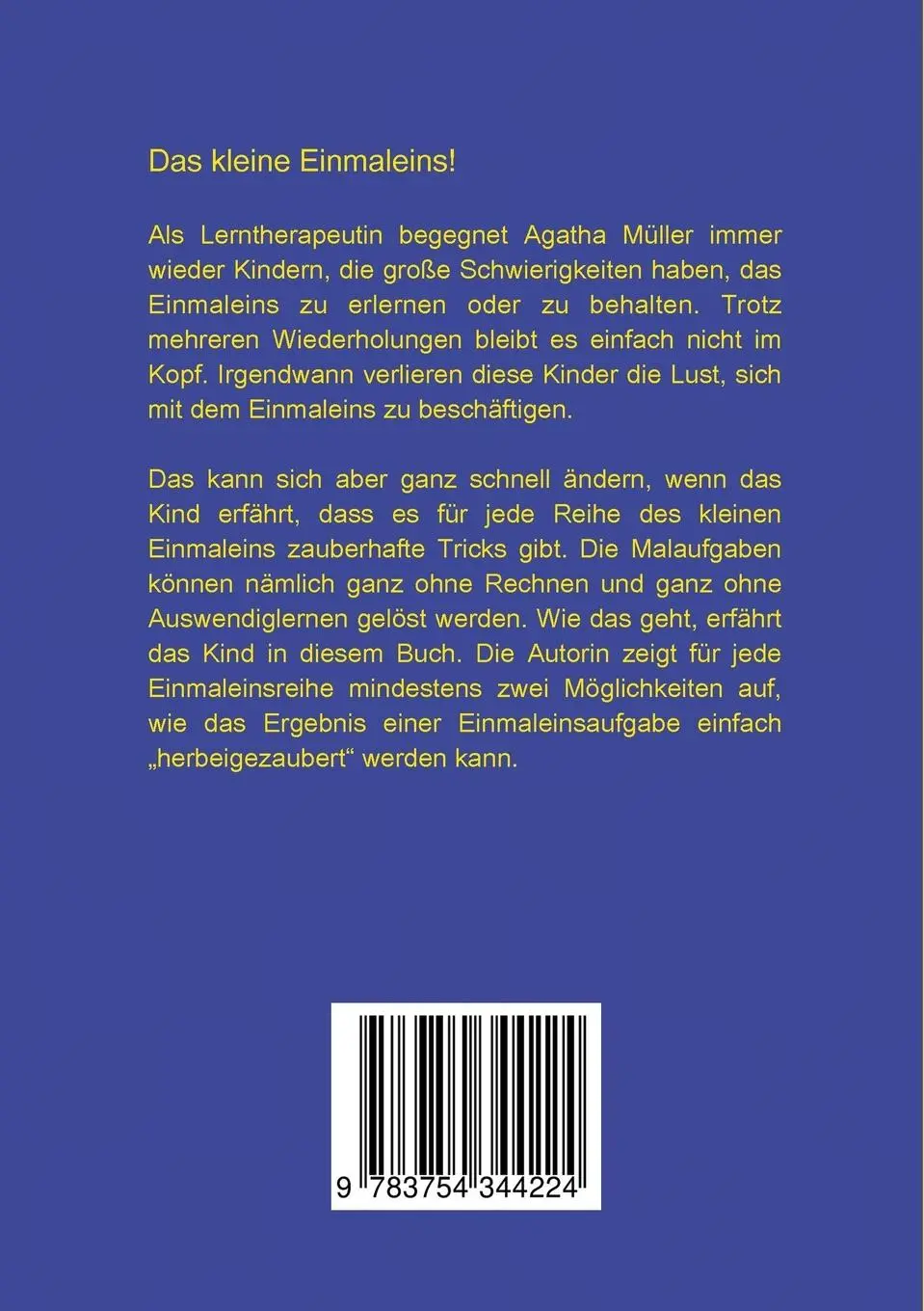 Rückseite: 9783754344224 | Zauberhafte Tricks für die Einmaleinsreihen | Agatha Müller | Buch