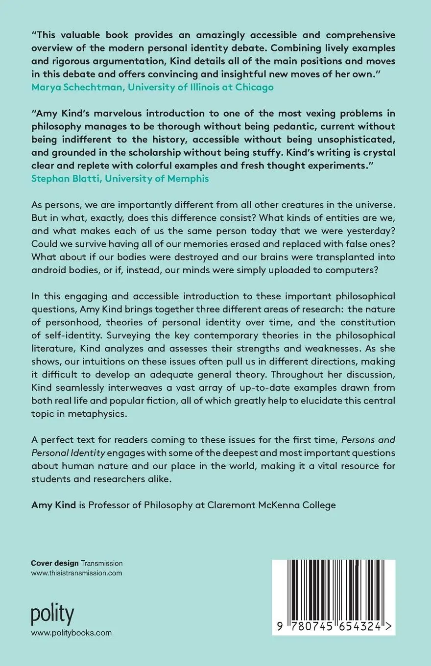 Rückseite: 9780745654324 | Persons and Personal Identity | Amy Kind | Taschenbuch | 180 S. | 2015