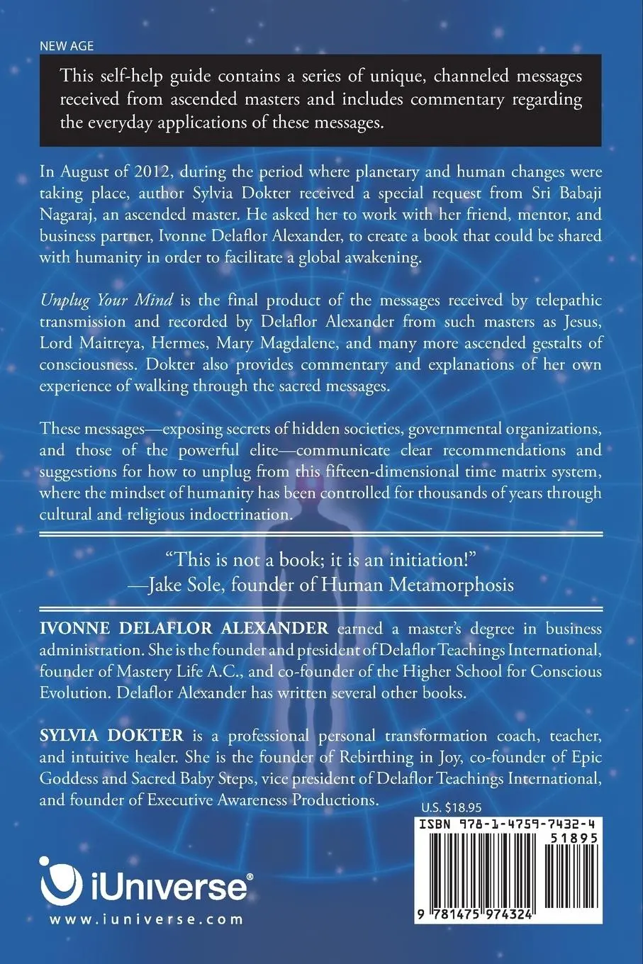 Rückseite: 9781475974324 | Unplug Your Mind! | Messages from the Ascended Masters | Taschenbuch