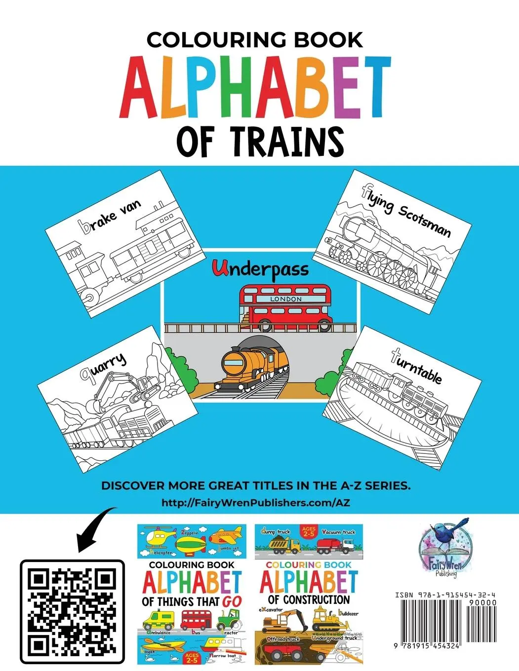Rückseite: 9781915454324 | Train Colouring Book for Children | Alphabet of Trains: Kids Ages 2-5