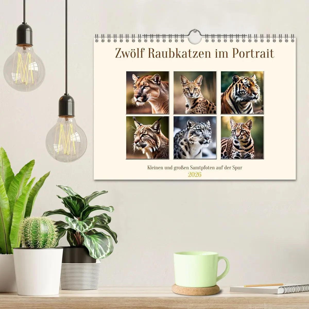 Bild: 9783457264324 | Zwölf Raubkatzen im Portrait (Wandkalender 2026 DIN A4 quer),...
