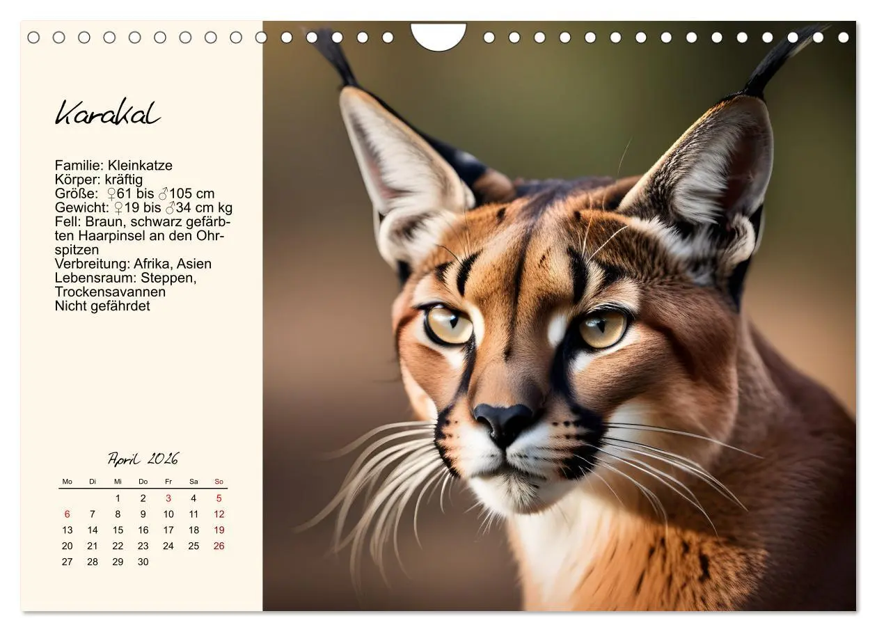 Bild: 9783457264324 | Zwölf Raubkatzen im Portrait (Wandkalender 2026 DIN A4 quer),...
