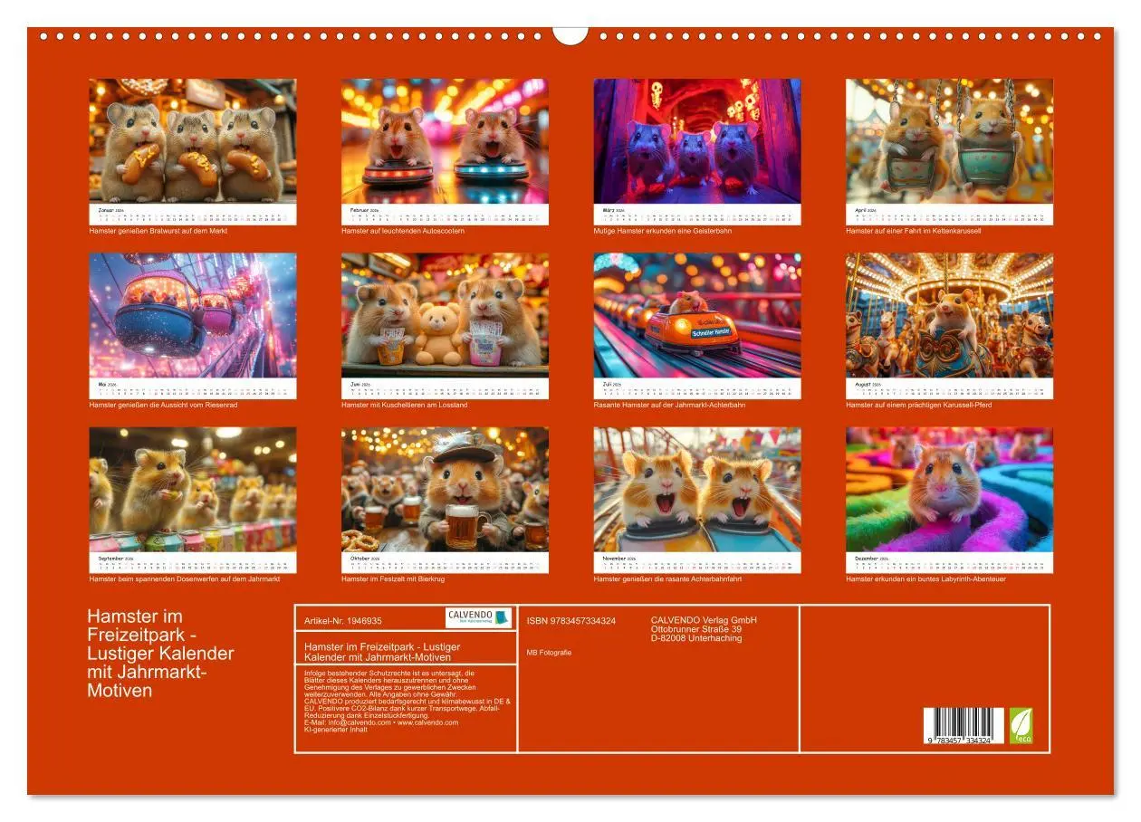 Bild: 9783457334324 | Hamster im Freizeitpark - Lustiger Kalender mit Jahrmarkt-Motiven...