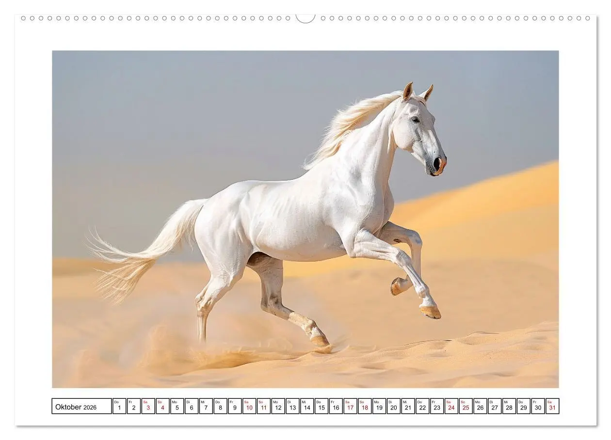 Bild: 9783457404324 | Bezaubernde Eleganz weißer Pferde (Wandkalender 2026 DIN A2 quer),...