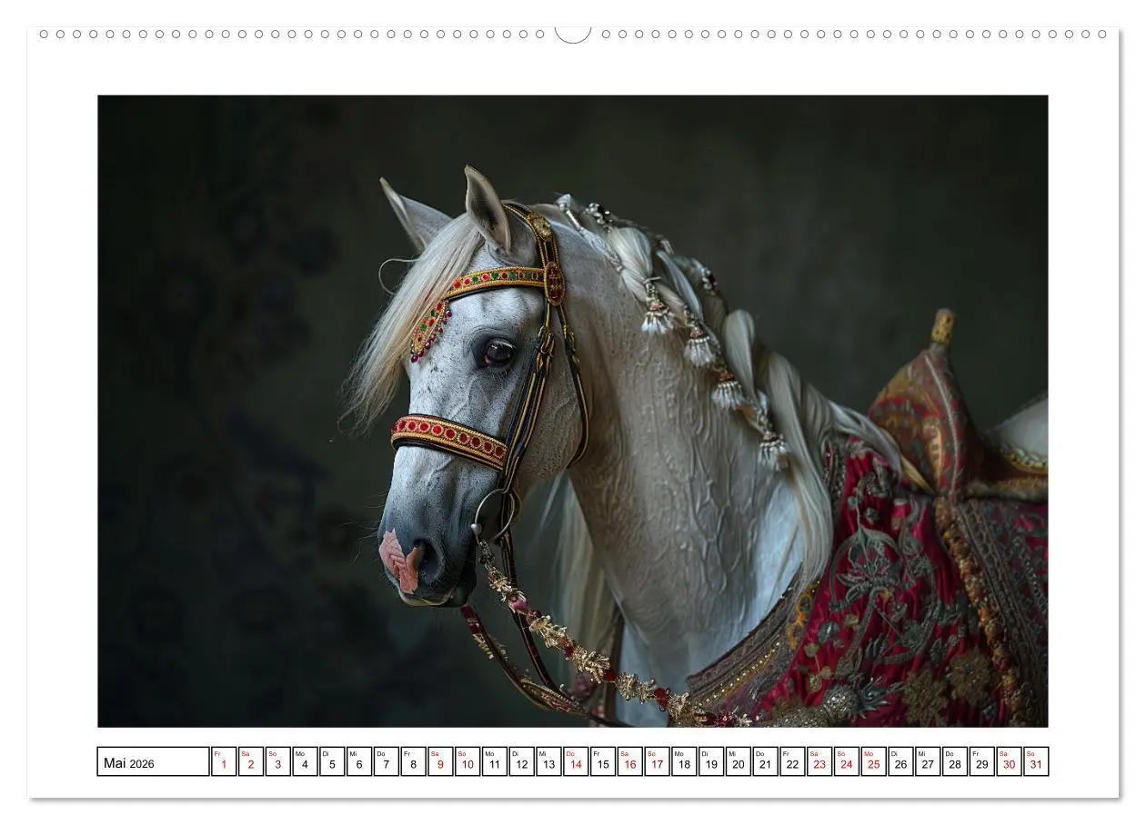 Bild: 9783457404324 | Bezaubernde Eleganz weißer Pferde (Wandkalender 2026 DIN A2 quer),...