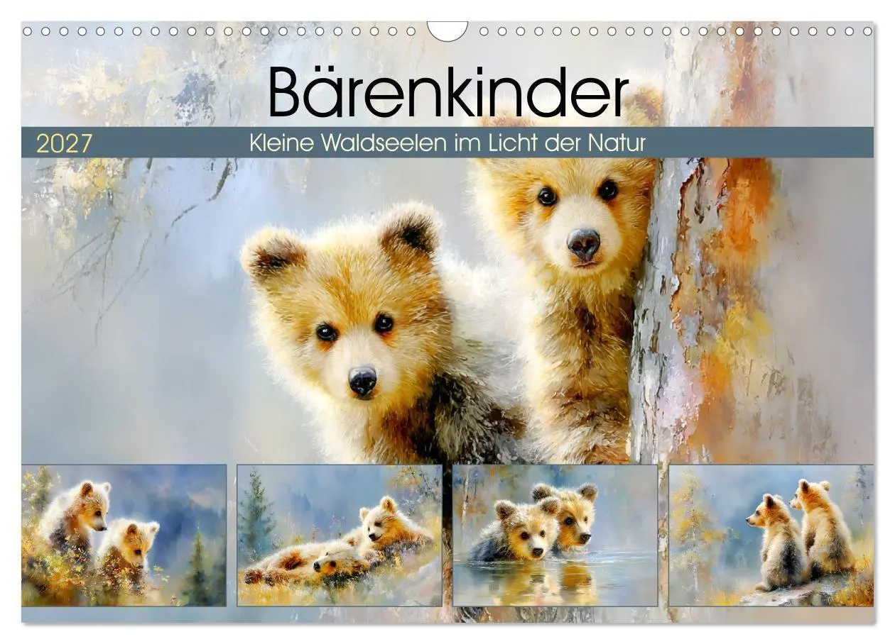 Cover: 9783516804324 | Bärenkinder. Kleine Waldseelen im Licht der Natur (Wandkalender...