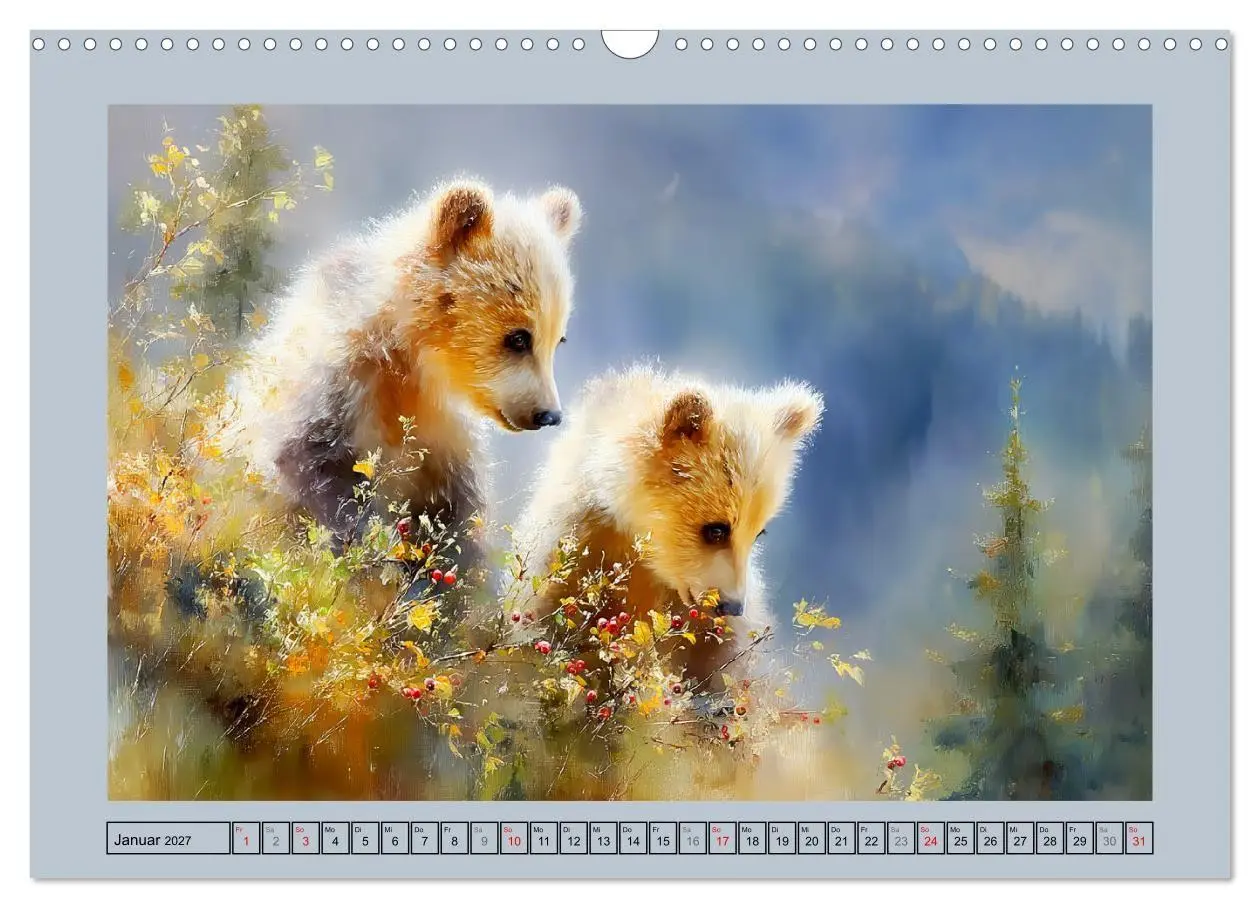 Bild: 9783516804324 | Bärenkinder. Kleine Waldseelen im Licht der Natur (Wandkalender...