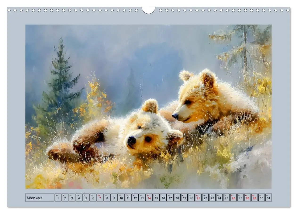 Bild: 9783516804324 | Bärenkinder. Kleine Waldseelen im Licht der Natur (Wandkalender...