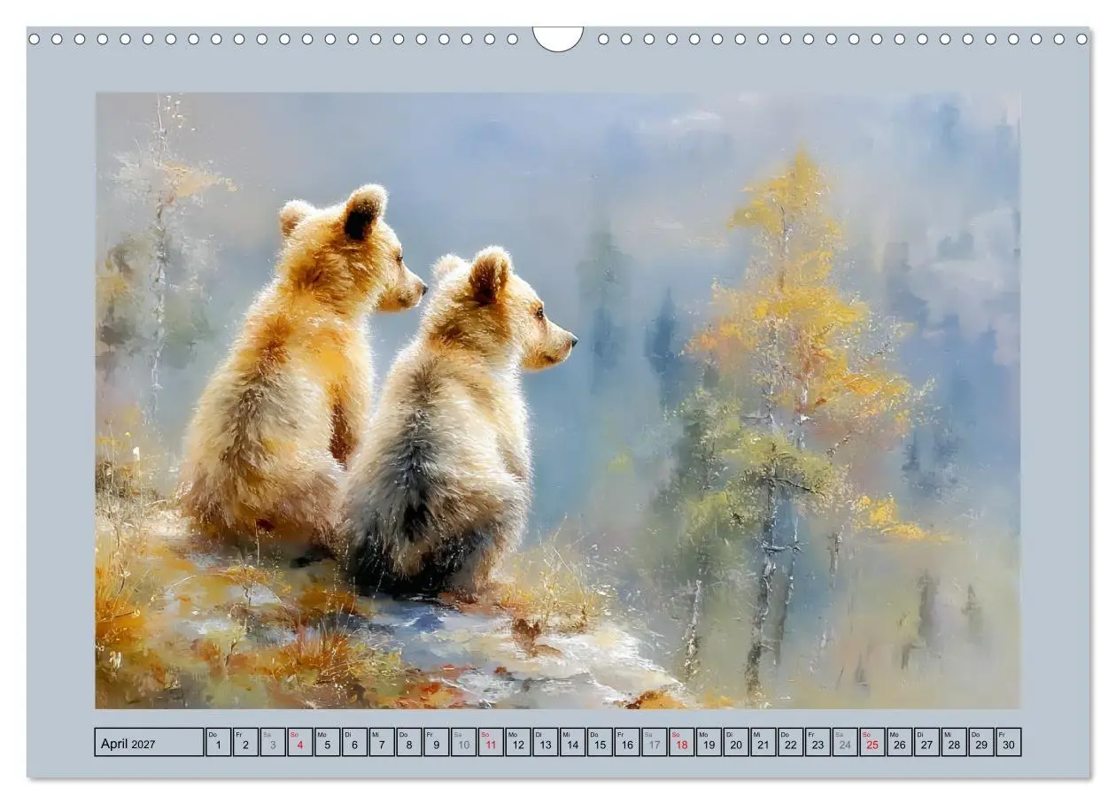Bild: 9783516804324 | Bärenkinder. Kleine Waldseelen im Licht der Natur (Wandkalender...