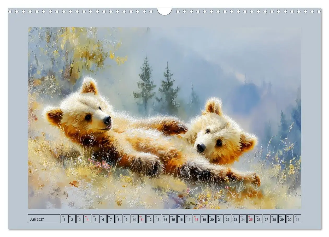 Bild: 9783516804324 | Bärenkinder. Kleine Waldseelen im Licht der Natur (Wandkalender...