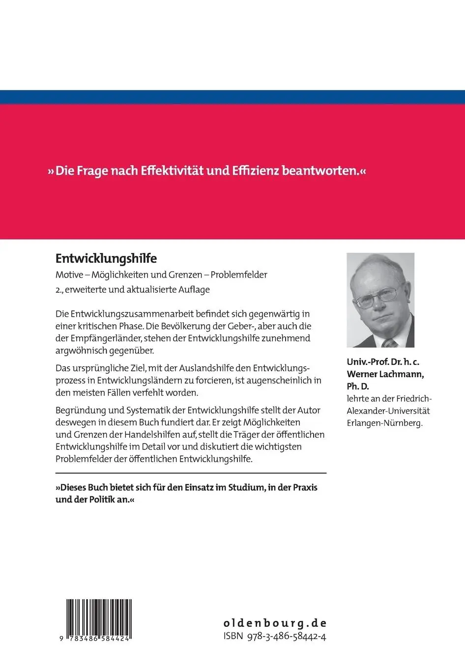 Rückseite: 9783486584424 | Entwicklungshilfe | Motive, Möglichkeiten und Grenzen, Problemfelder