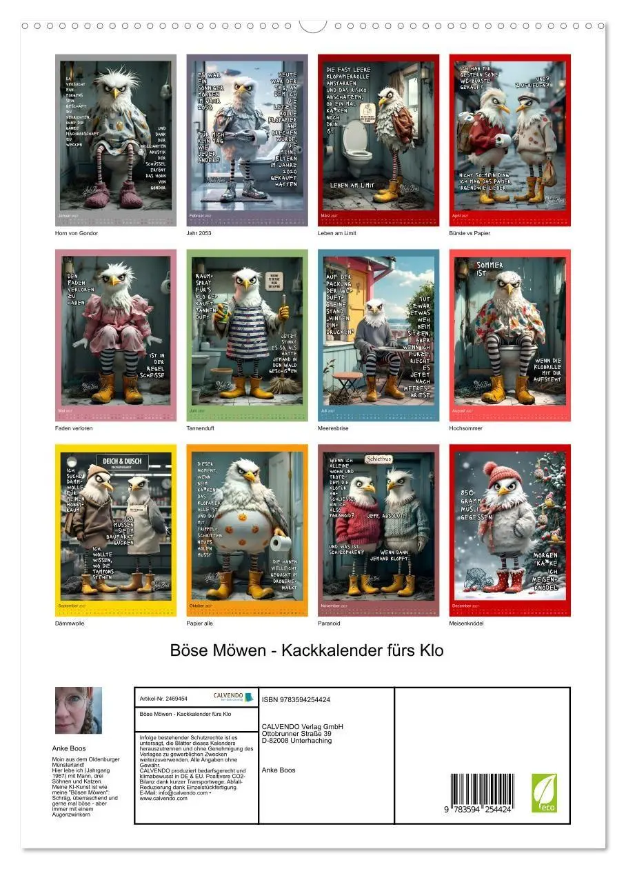 Bild: 9783594254424 | Böse Möwen - Kackkalender fürs Klo (hochwertiger Premium...