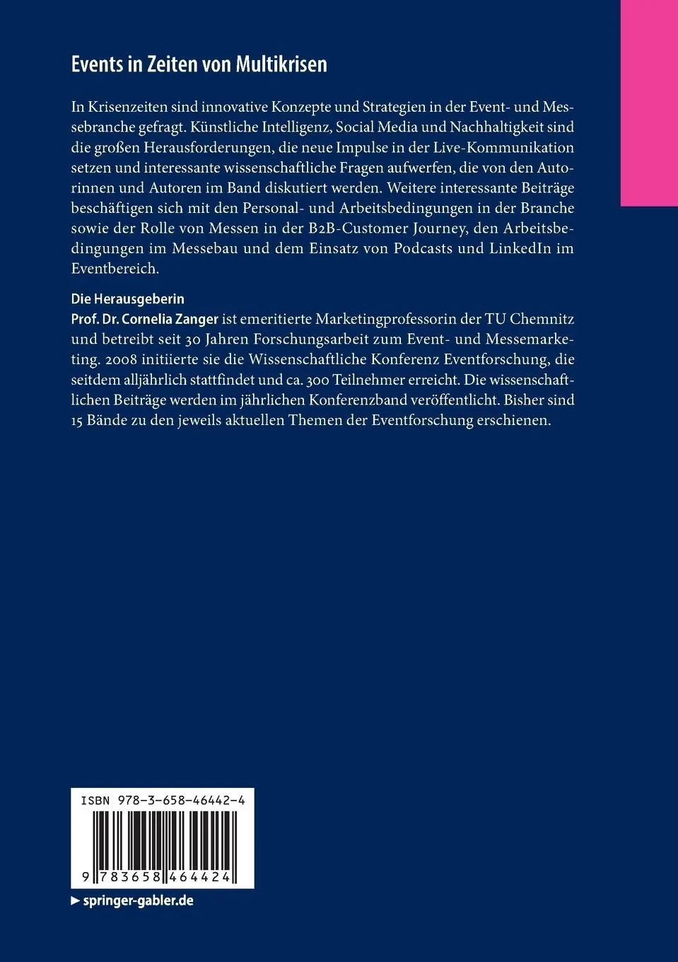Rückseite: 9783658464424 | Events in Zeiten von Multikrisen | Cornelia Zanger | Taschenbuch | x