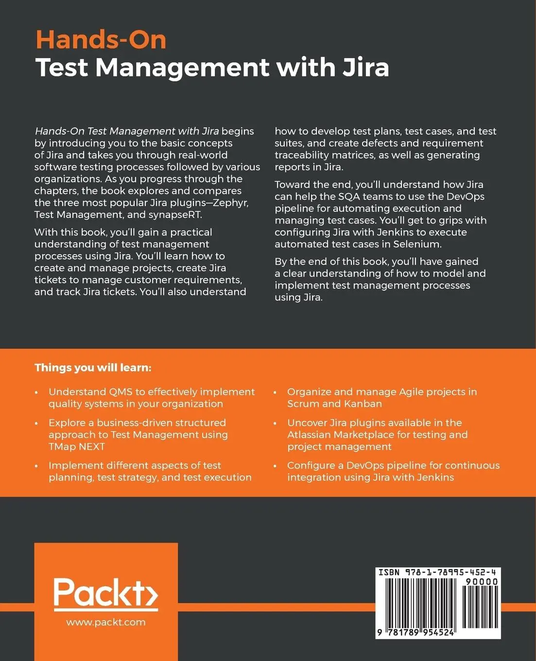 Rückseite: 9781789954524 | Hands-On Test Management with Jira | Afsana Atar | Taschenbuch | 2019