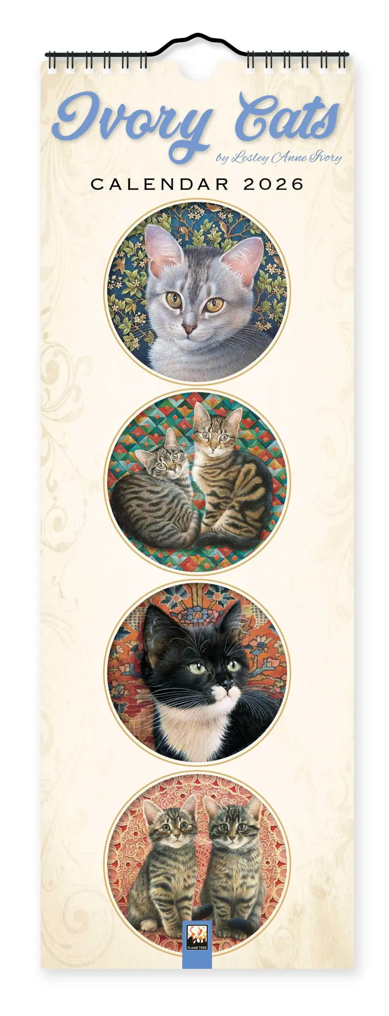 Cover: 9781835624524 | Ivory Cats - Gemalte Katzen - Slimline-Kalender 2026 - Original...