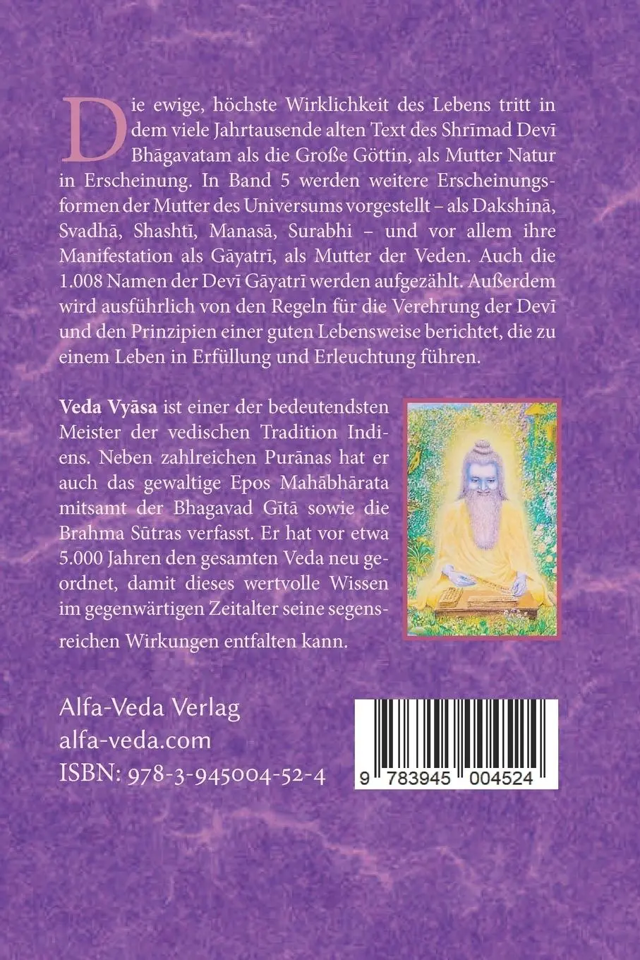 Rückseite: 9783945004524 | Shrimad Devi Bhagavatam Band 5 | Mutter Natur in Aktion | Veda Vyasa