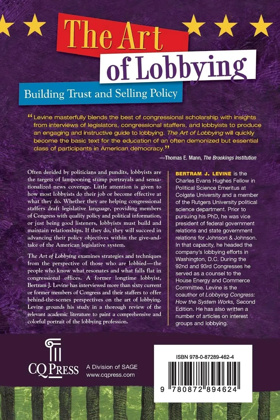 Rückseite: 9780872894624 | The Art of Lobbying | Bertram J Levine | Taschenbuch | Englisch | 2008