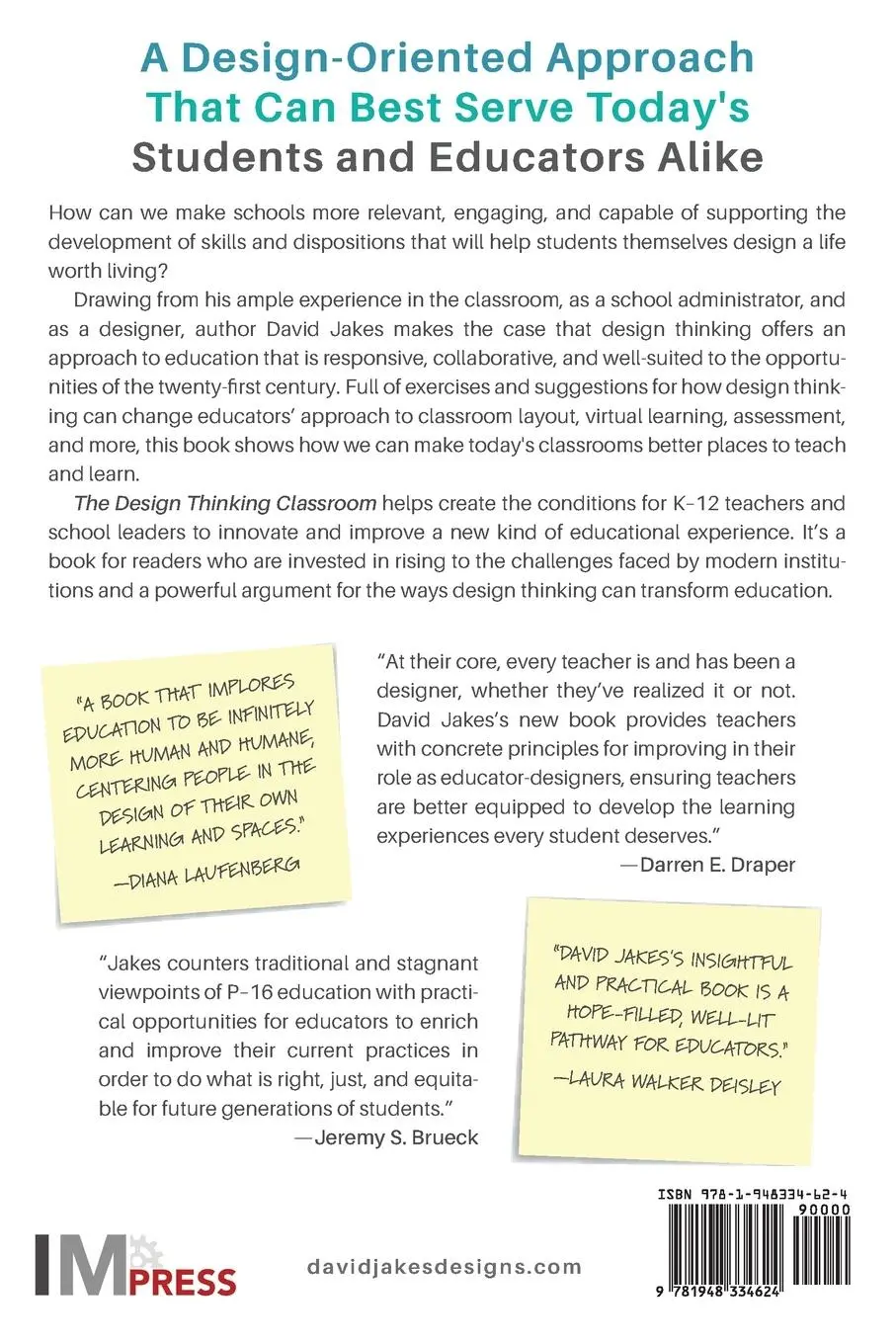Rückseite: 9781948334624 | The Design Thinking Classroom | David Jakes | Taschenbuch | Englisch
