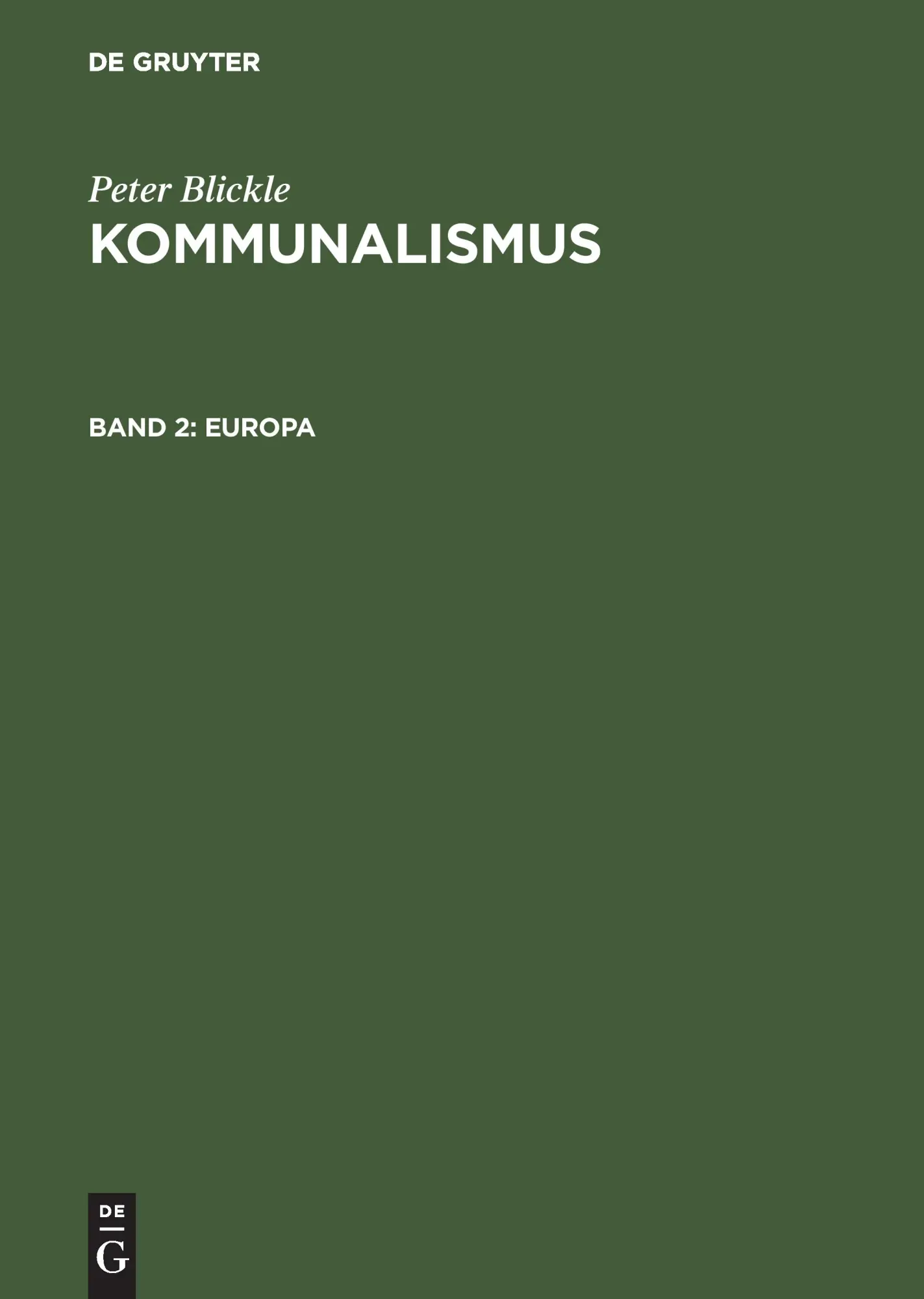 Cover: 9783486564624 | Europa | Peter Blickle | Buch | IX | Deutsch | 2000 | De Gruyter