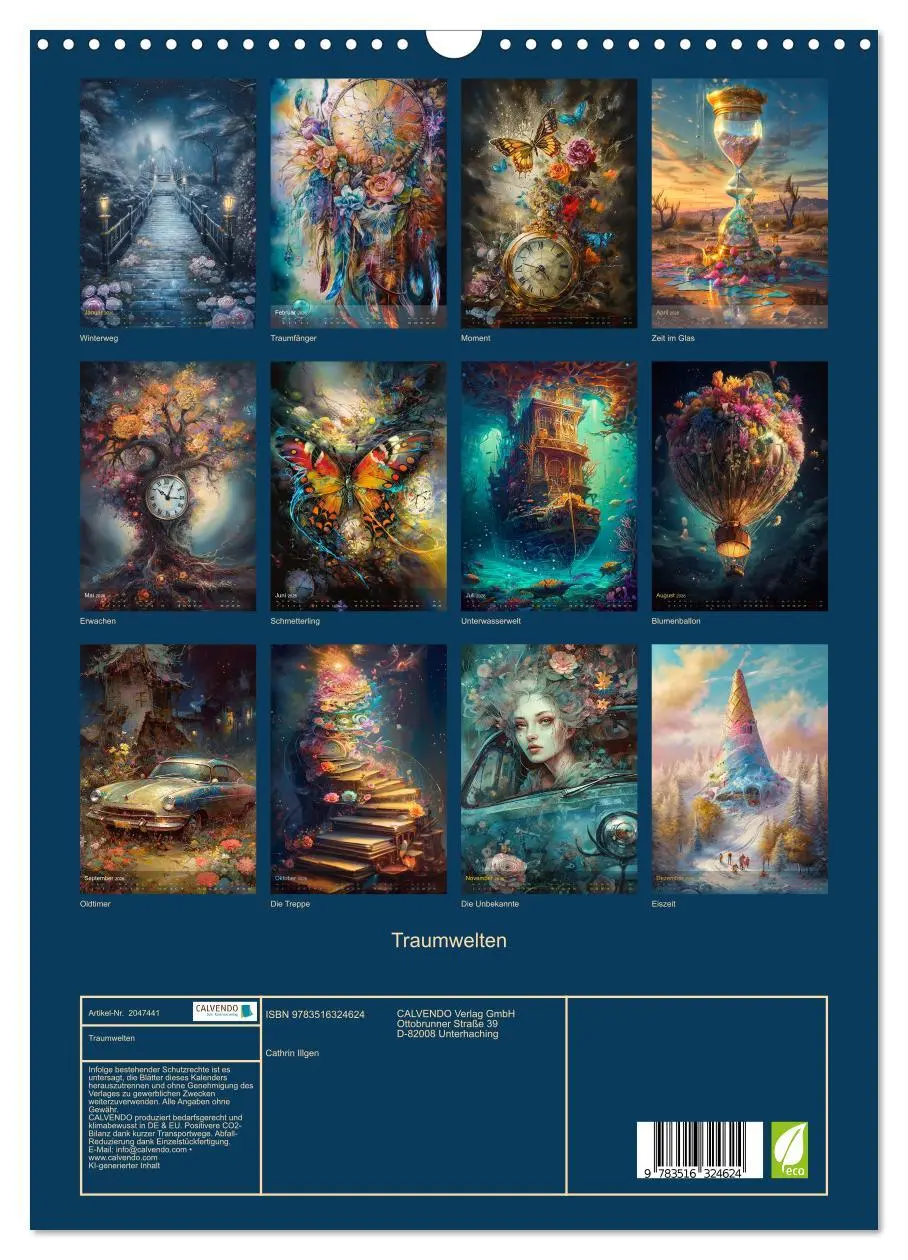 Bild: 9783516324624 | Traumwelten (Wandkalender 2026 DIN A3 hoch), CALVENDO Monatskalender