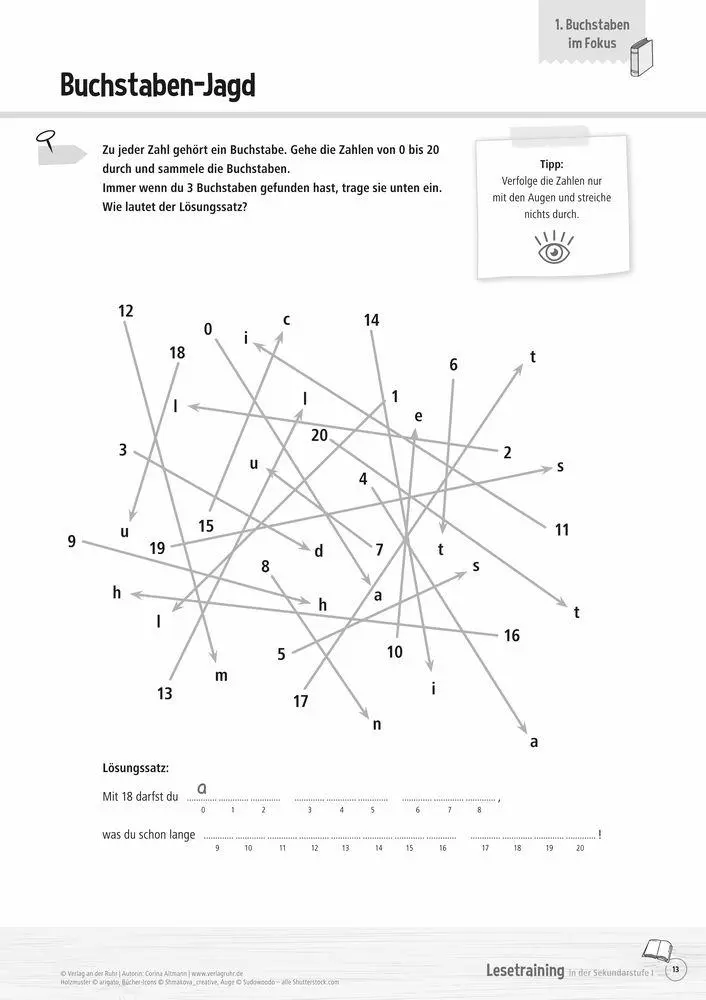 Bild: 9783834664624 | Lesetraining in der Sekundarstufe I | Corina Altmann | Taschenbuch